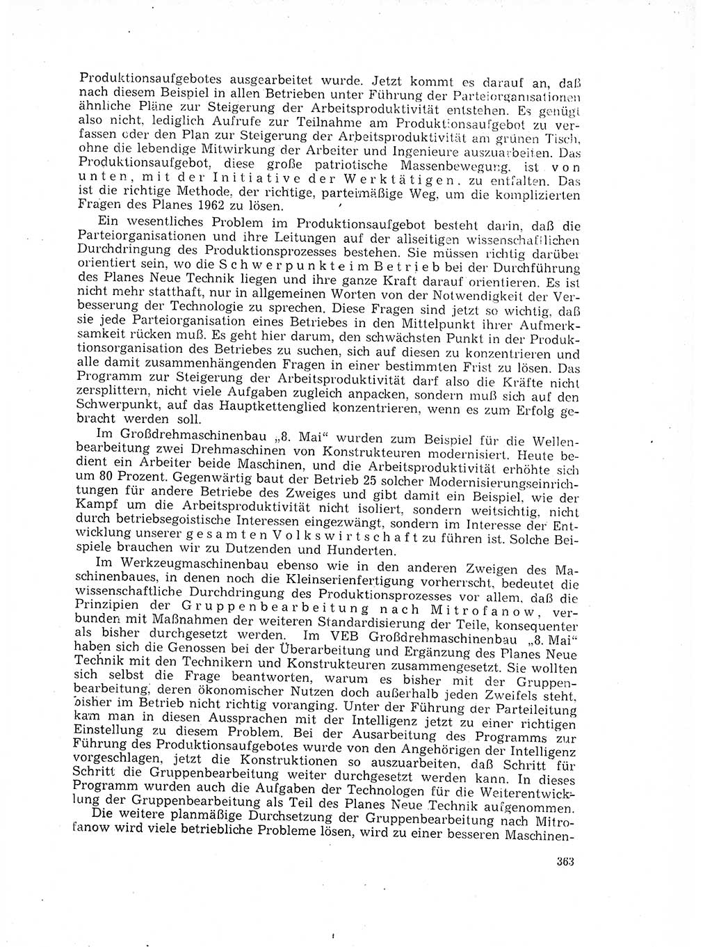 Neuer Weg (NW), Organ des Zentralkomitees (ZK) der SED (Sozialistische Einheitspartei Deutschlands) für Fragen des Parteilebens, 17. Jahrgang [Deutsche Demokratische Republik (DDR)] 1962, Seite 363 (NW ZK SED DDR 1962, S. 363)