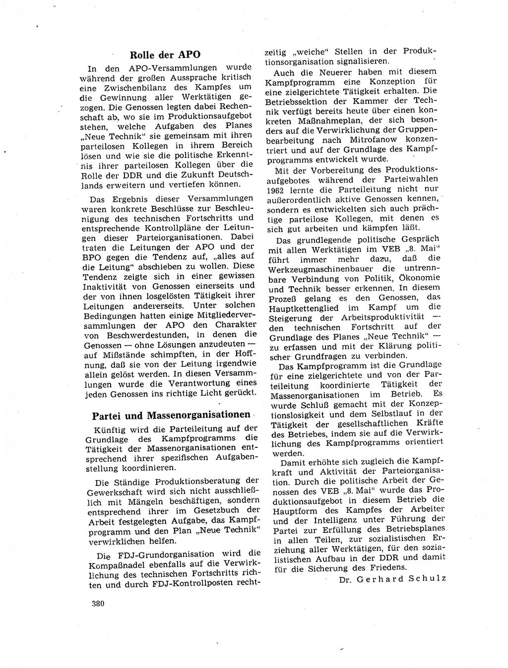 Neuer Weg (NW), Organ des Zentralkomitees (ZK) der SED (Sozialistische Einheitspartei Deutschlands) für Fragen des Parteilebens, 17. Jahrgang [Deutsche Demokratische Republik (DDR)] 1962, Seite 380 (NW ZK SED DDR 1962, S. 380)