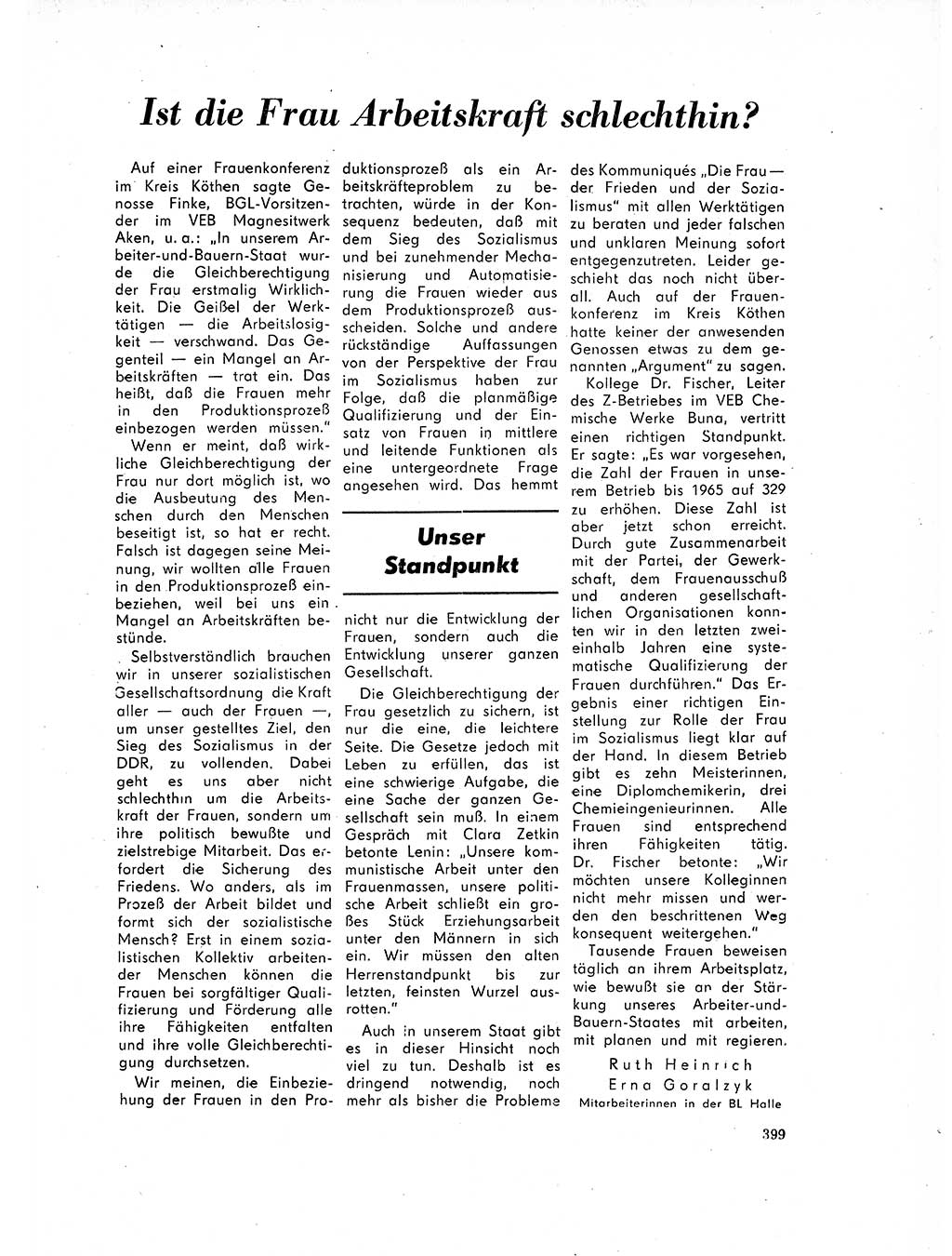 Neuer Weg (NW), Organ des Zentralkomitees (ZK) der SED (Sozialistische Einheitspartei Deutschlands) für Fragen des Parteilebens, 17. Jahrgang [Deutsche Demokratische Republik (DDR)] 1962, Seite 399 (NW ZK SED DDR 1962, S. 399)