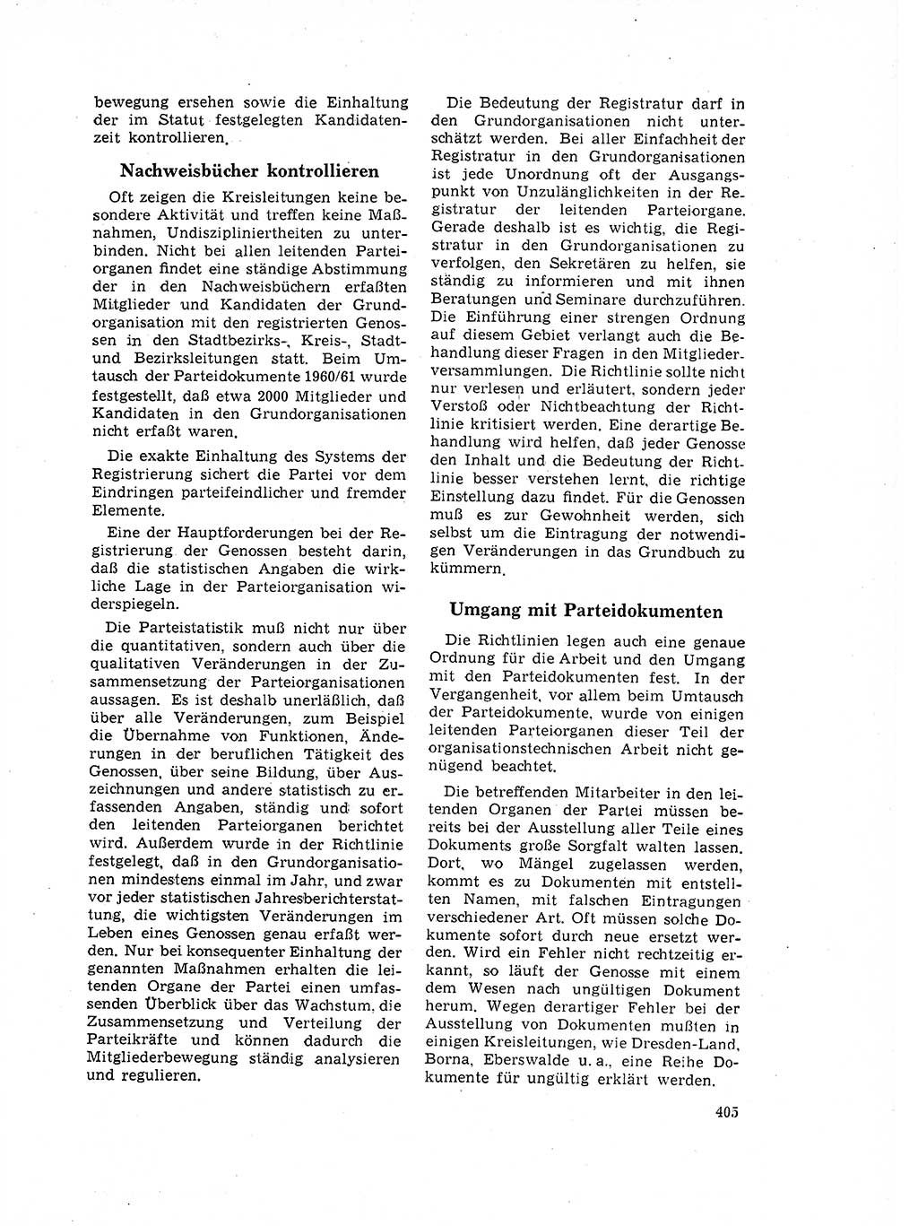 Neuer Weg (NW), Organ des Zentralkomitees (ZK) der SED (Sozialistische Einheitspartei Deutschlands) für Fragen des Parteilebens, 17. Jahrgang [Deutsche Demokratische Republik (DDR)] 1962, Seite 405 (NW ZK SED DDR 1962, S. 405)