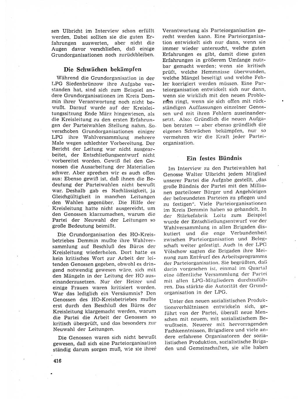 Neuer Weg (NW), Organ des Zentralkomitees (ZK) der SED (Sozialistische Einheitspartei Deutschlands) für Fragen des Parteilebens, 17. Jahrgang [Deutsche Demokratische Republik (DDR)] 1962, Seite 416 (NW ZK SED DDR 1962, S. 416)