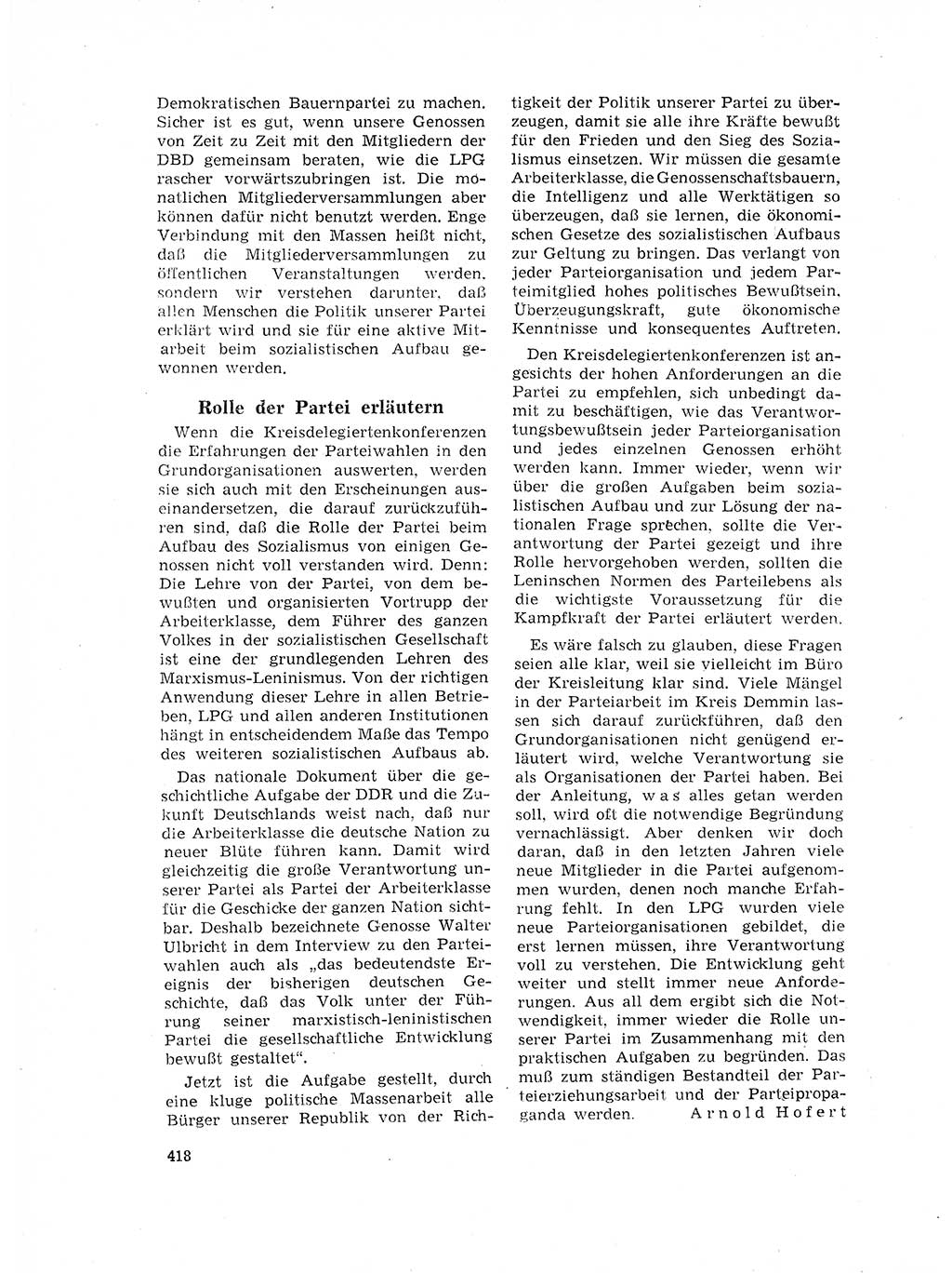 Neuer Weg (NW), Organ des Zentralkomitees (ZK) der SED (Sozialistische Einheitspartei Deutschlands) für Fragen des Parteilebens, 17. Jahrgang [Deutsche Demokratische Republik (DDR)] 1962, Seite 418 (NW ZK SED DDR 1962, S. 418)