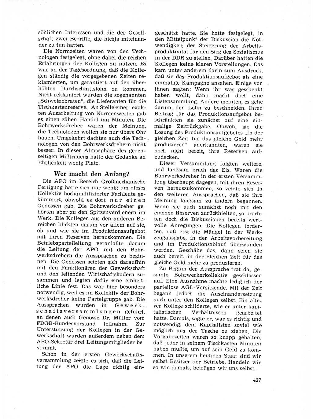 Neuer Weg (NW), Organ des Zentralkomitees (ZK) der SED (Sozialistische Einheitspartei Deutschlands) für Fragen des Parteilebens, 17. Jahrgang [Deutsche Demokratische Republik (DDR)] 1962, Seite 437 (NW ZK SED DDR 1962, S. 437)