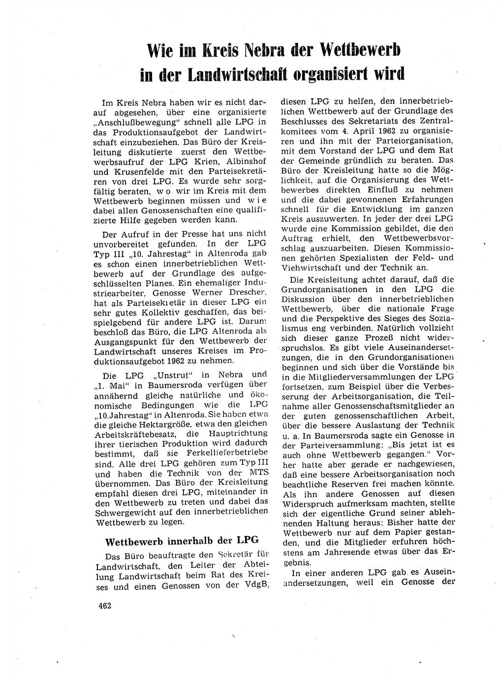 Neuer Weg (NW), Organ des Zentralkomitees (ZK) der SED (Sozialistische Einheitspartei Deutschlands) für Fragen des Parteilebens, 17. Jahrgang [Deutsche Demokratische Republik (DDR)] 1962, Seite 462 (NW ZK SED DDR 1962, S. 462)