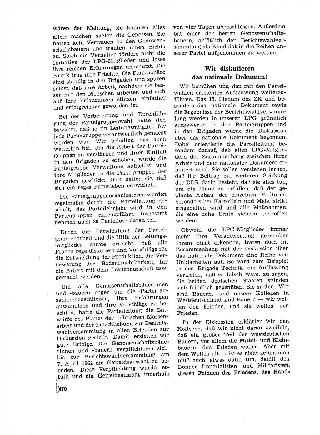 Neuer Weg (NW), Organ des Zentralkomitees (ZK) der SED (Sozialistische Einheitspartei Deutschlands) für Fragen des Parteilebens, 17. Jahrgang [Deutsche Demokratische Republik (DDR)] 1962, Seite 470 (NW ZK SED DDR 1962, S. 470)