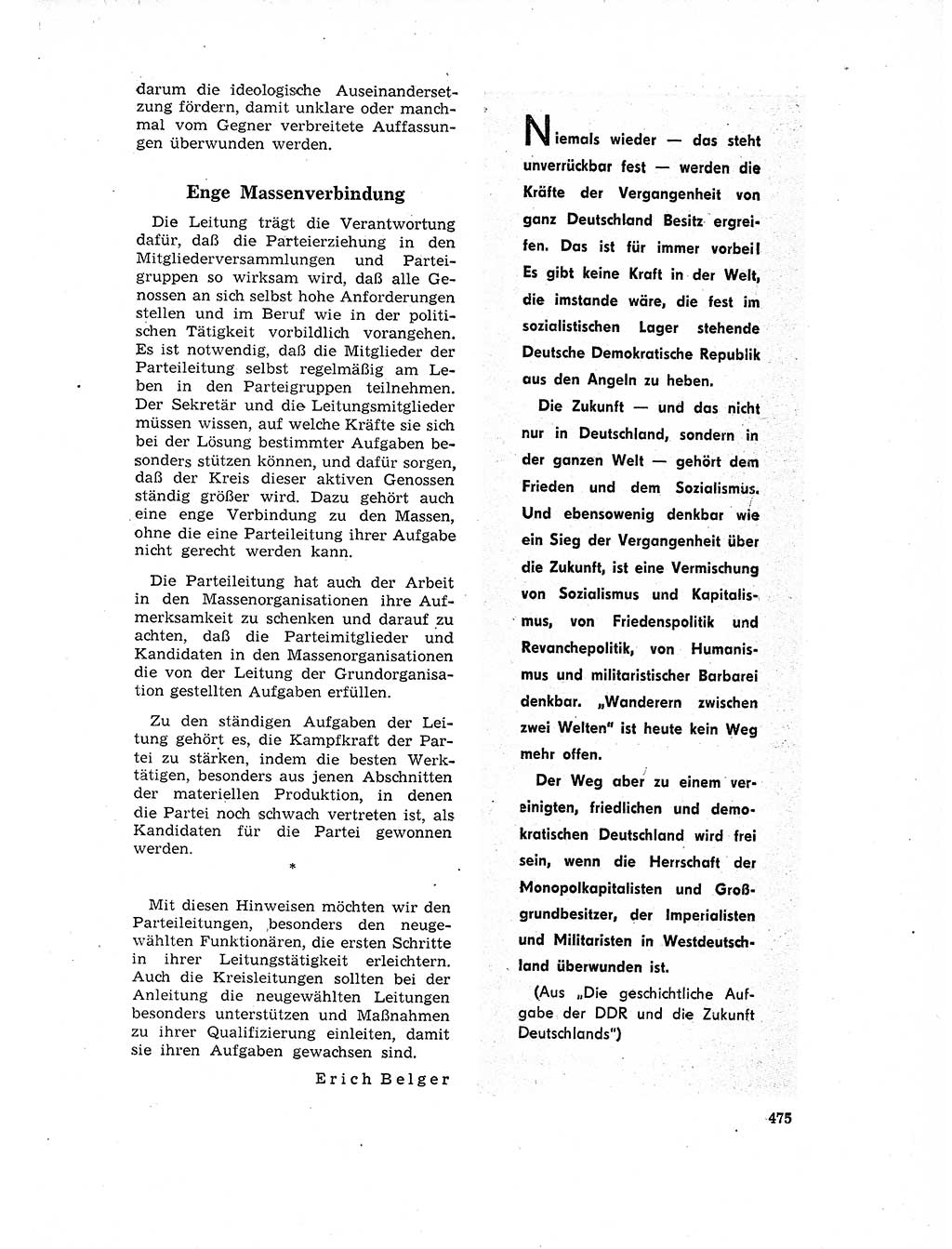 Neuer Weg (NW), Organ des Zentralkomitees (ZK) der SED (Sozialistische Einheitspartei Deutschlands) für Fragen des Parteilebens, 17. Jahrgang [Deutsche Demokratische Republik (DDR)] 1962, Seite 475 (NW ZK SED DDR 1962, S. 475)