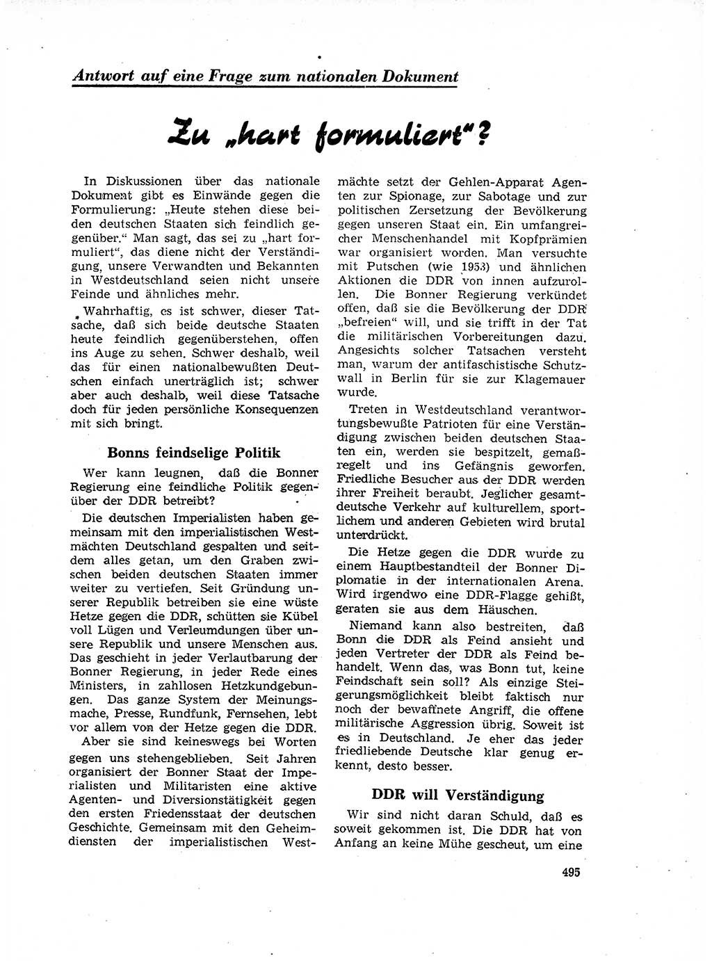 Neuer Weg (NW), Organ des Zentralkomitees (ZK) der SED (Sozialistische Einheitspartei Deutschlands) für Fragen des Parteilebens, 17. Jahrgang [Deutsche Demokratische Republik (DDR)] 1962, Seite 495 (NW ZK SED DDR 1962, S. 495)