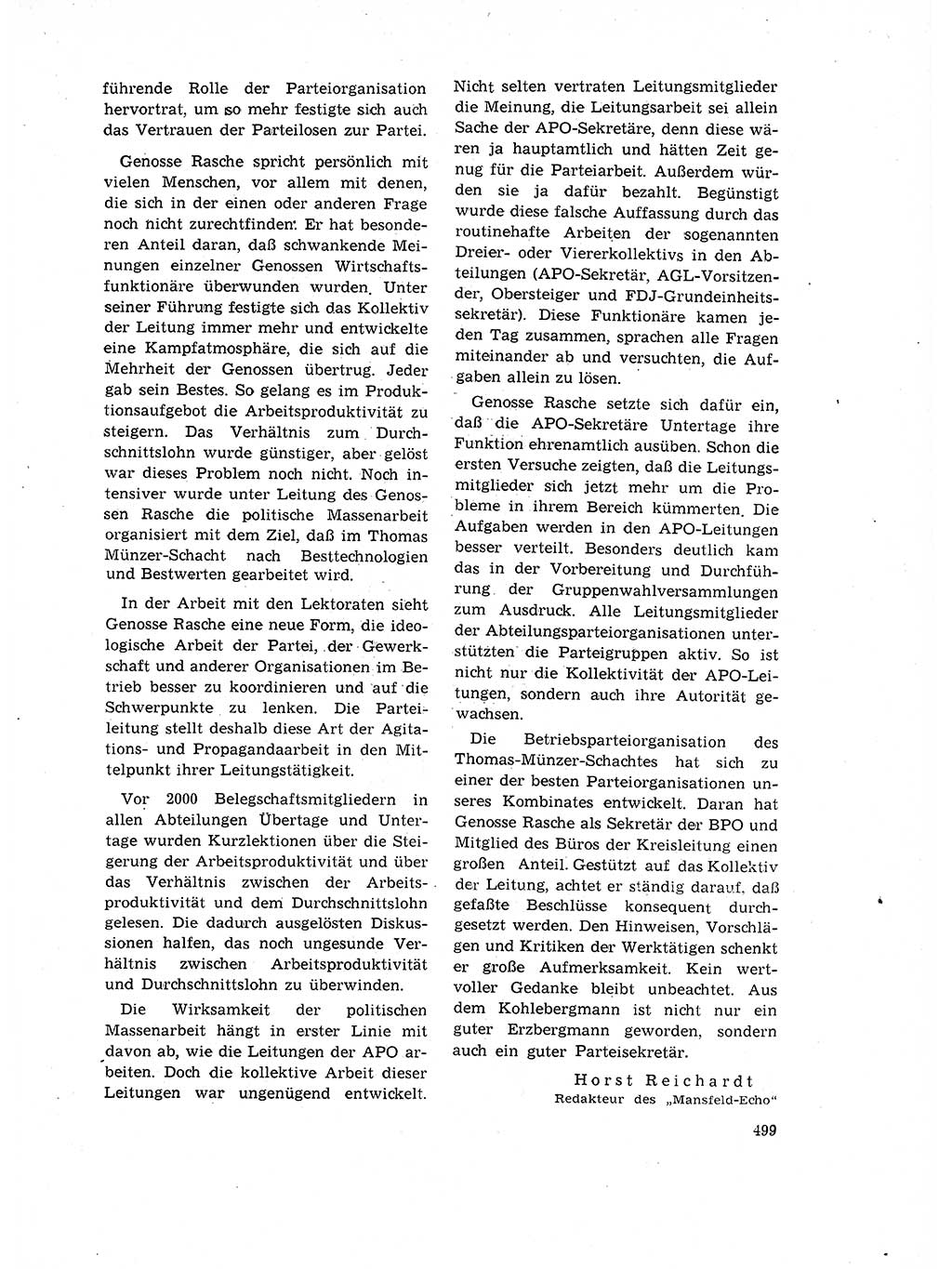 Neuer Weg (NW), Organ des Zentralkomitees (ZK) der SED (Sozialistische Einheitspartei Deutschlands) für Fragen des Parteilebens, 17. Jahrgang [Deutsche Demokratische Republik (DDR)] 1962, Seite 499 (NW ZK SED DDR 1962, S. 499)