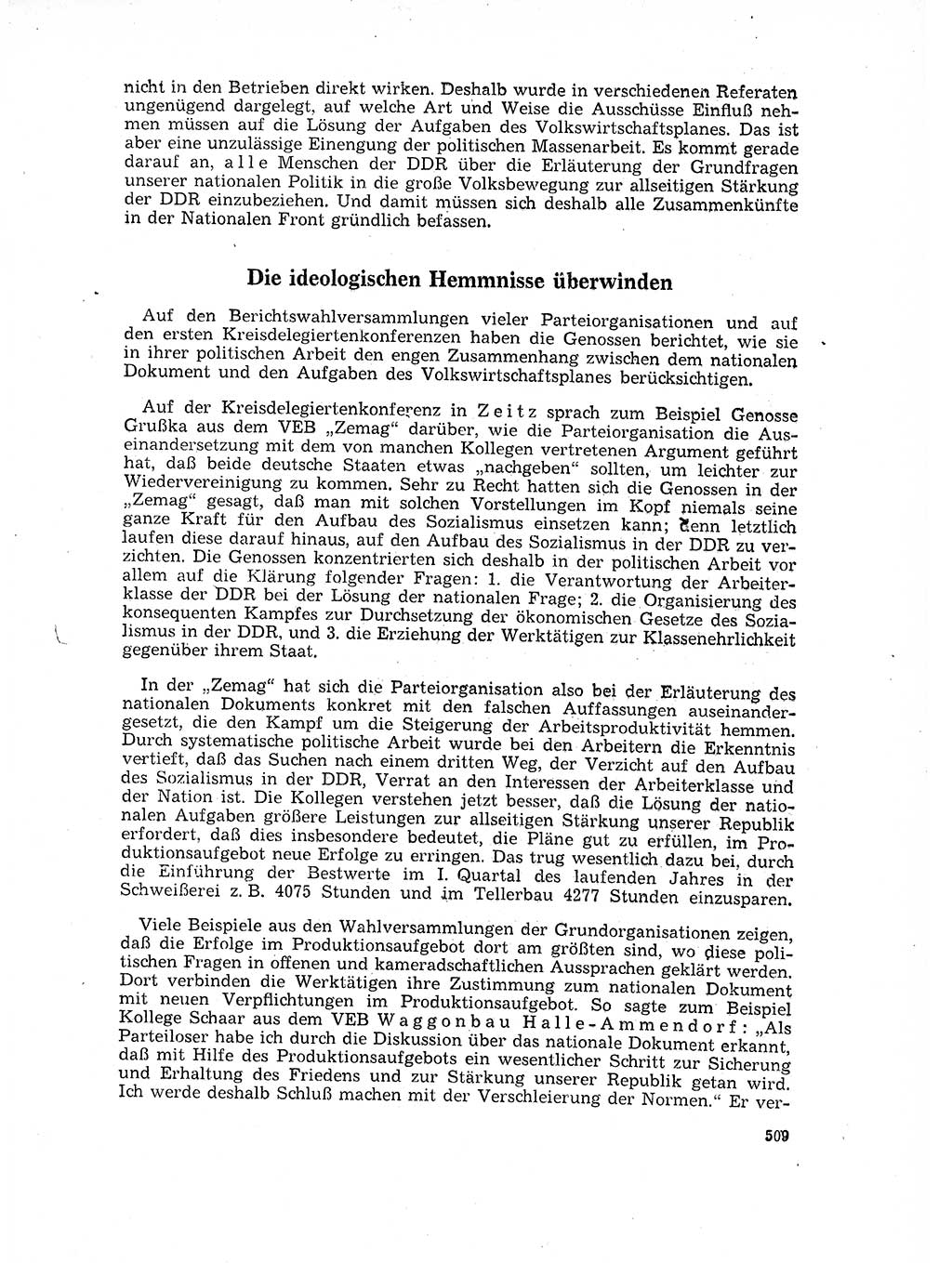 Neuer Weg (NW), Organ des Zentralkomitees (ZK) der SED (Sozialistische Einheitspartei Deutschlands) für Fragen des Parteilebens, 17. Jahrgang [Deutsche Demokratische Republik (DDR)] 1962, Seite 509 (NW ZK SED DDR 1962, S. 509)