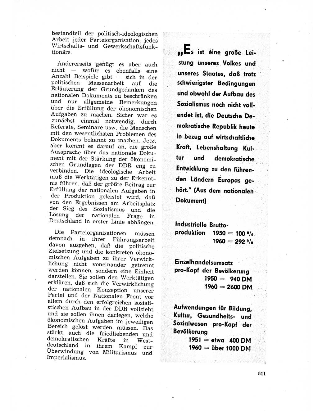 Neuer Weg (NW), Organ des Zentralkomitees (ZK) der SED (Sozialistische Einheitspartei Deutschlands) für Fragen des Parteilebens, 17. Jahrgang [Deutsche Demokratische Republik (DDR)] 1962, Seite 511 (NW ZK SED DDR 1962, S. 511)