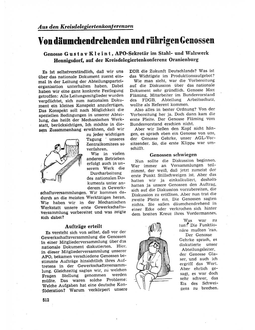 Neuer Weg (NW), Organ des Zentralkomitees (ZK) der SED (Sozialistische Einheitspartei Deutschlands) für Fragen des Parteilebens, 17. Jahrgang [Deutsche Demokratische Republik (DDR)] 1962, Seite 512 (NW ZK SED DDR 1962, S. 512)