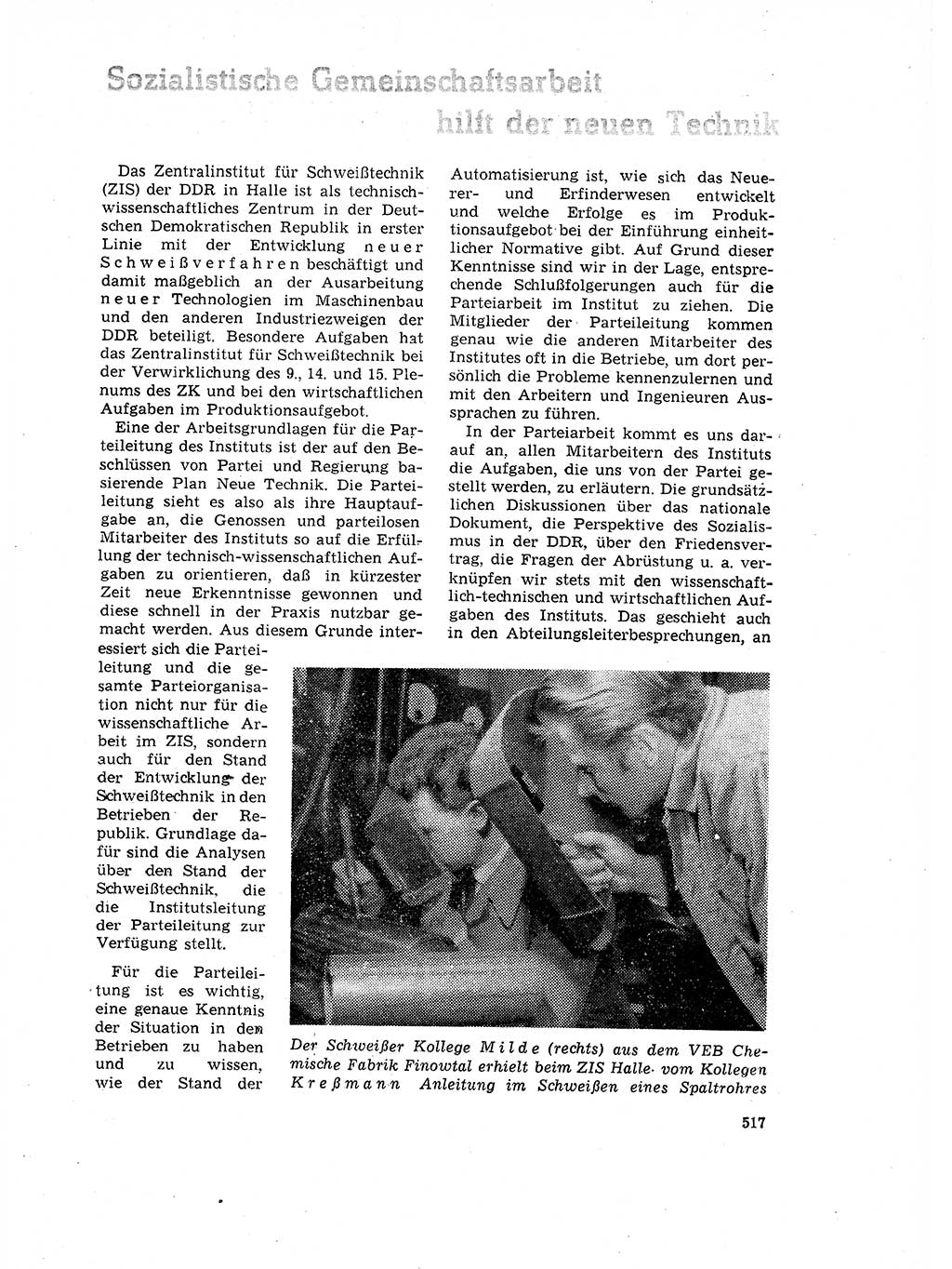 Neuer Weg (NW), Organ des Zentralkomitees (ZK) der SED (Sozialistische Einheitspartei Deutschlands) für Fragen des Parteilebens, 17. Jahrgang [Deutsche Demokratische Republik (DDR)] 1962, Seite 517 (NW ZK SED DDR 1962, S. 517)