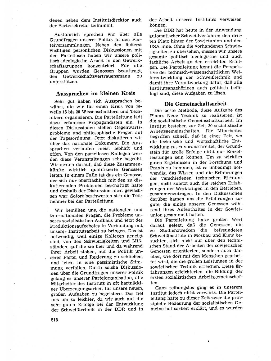 Neuer Weg (NW), Organ des Zentralkomitees (ZK) der SED (Sozialistische Einheitspartei Deutschlands) für Fragen des Parteilebens, 17. Jahrgang [Deutsche Demokratische Republik (DDR)] 1962, Seite 518 (NW ZK SED DDR 1962, S. 518)