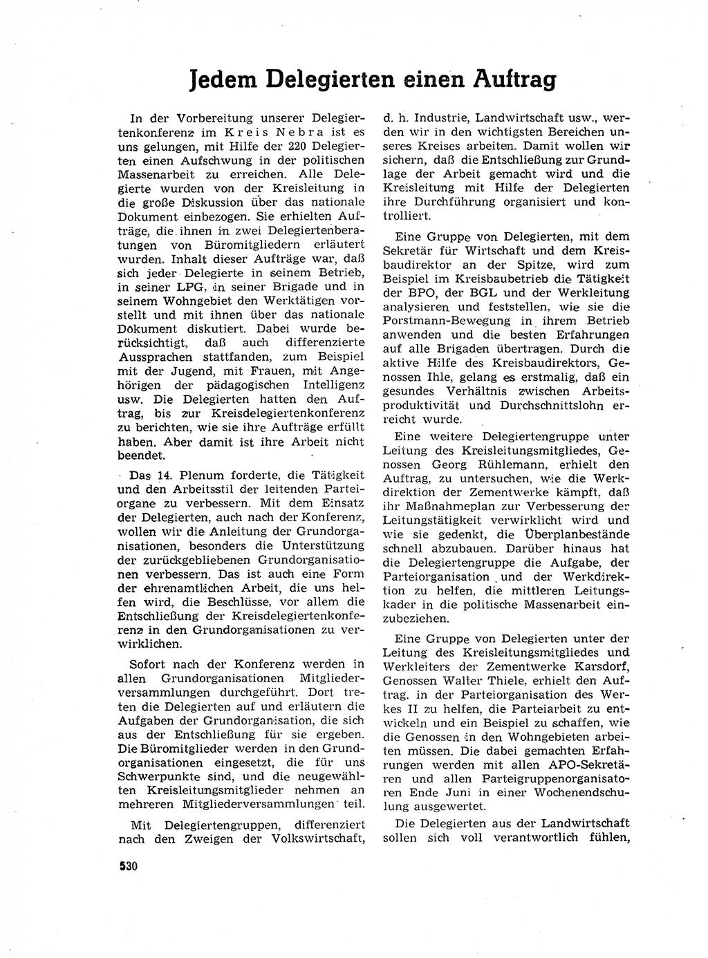 Neuer Weg (NW), Organ des Zentralkomitees (ZK) der SED (Sozialistische Einheitspartei Deutschlands) für Fragen des Parteilebens, 17. Jahrgang [Deutsche Demokratische Republik (DDR)] 1962, Seite 530 (NW ZK SED DDR 1962, S. 530)