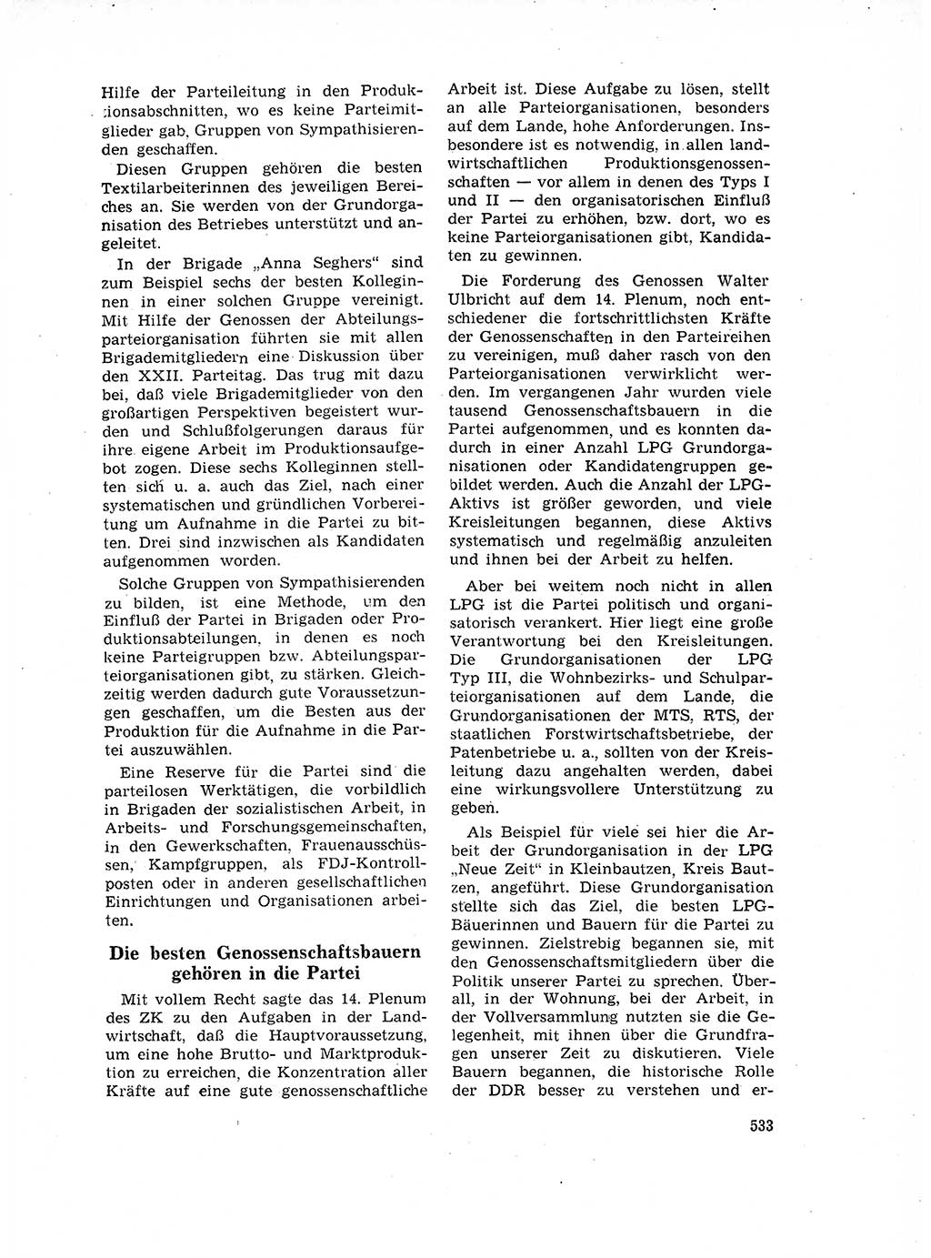 Neuer Weg (NW), Organ des Zentralkomitees (ZK) der SED (Sozialistische Einheitspartei Deutschlands) für Fragen des Parteilebens, 17. Jahrgang [Deutsche Demokratische Republik (DDR)] 1962, Seite 533 (NW ZK SED DDR 1962, S. 533)