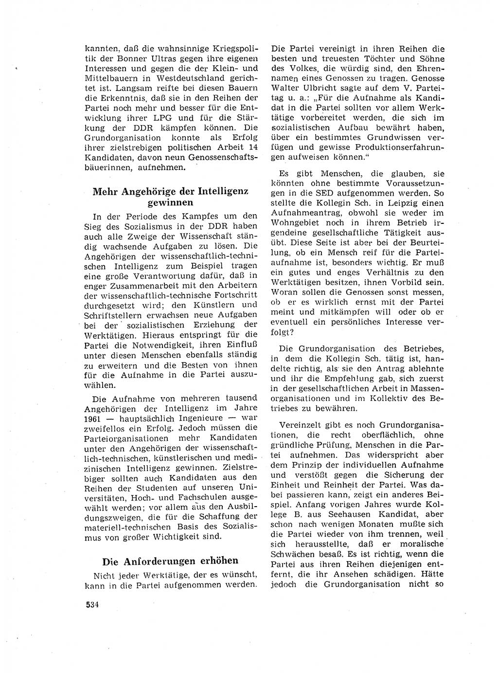 Neuer Weg (NW), Organ des Zentralkomitees (ZK) der SED (Sozialistische Einheitspartei Deutschlands) für Fragen des Parteilebens, 17. Jahrgang [Deutsche Demokratische Republik (DDR)] 1962, Seite 534 (NW ZK SED DDR 1962, S. 534)