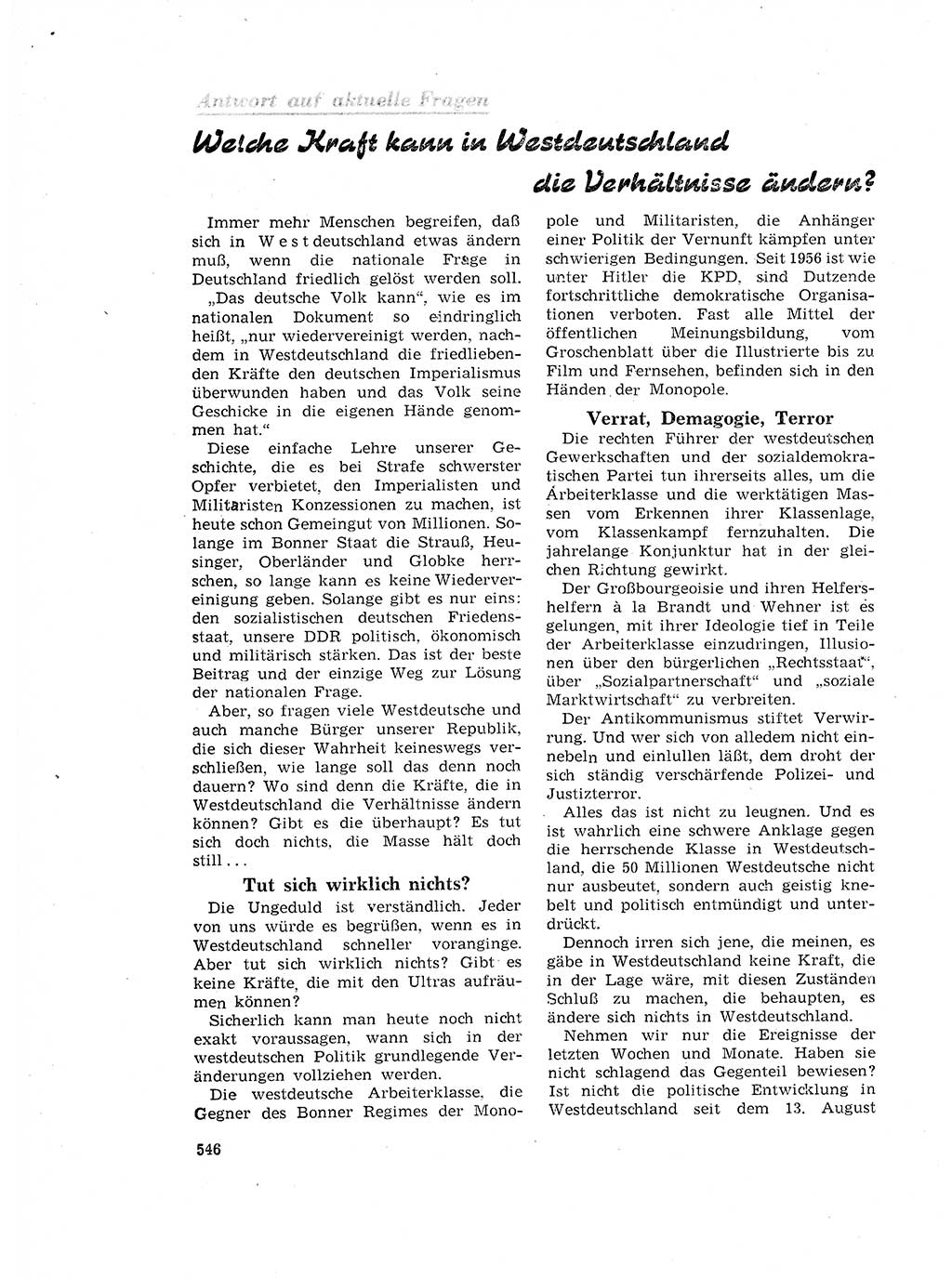 Neuer Weg (NW), Organ des Zentralkomitees (ZK) der SED (Sozialistische Einheitspartei Deutschlands) für Fragen des Parteilebens, 17. Jahrgang [Deutsche Demokratische Republik (DDR)] 1962, Seite 546 (NW ZK SED DDR 1962, S. 546)