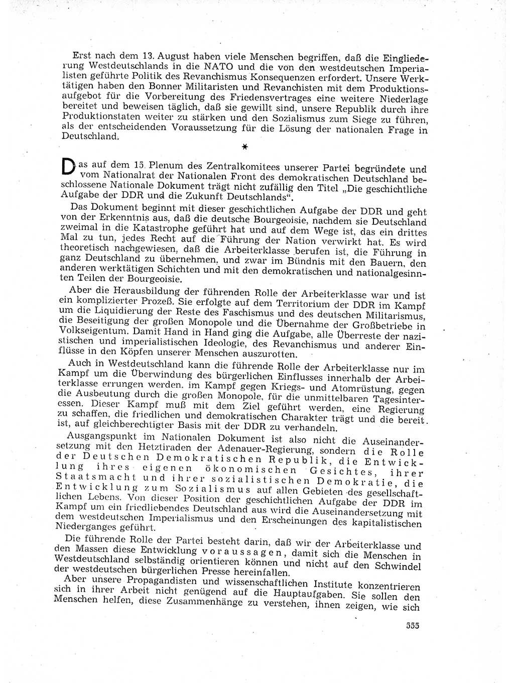 Neuer Weg (NW), Organ des Zentralkomitees (ZK) der SED (Sozialistische Einheitspartei Deutschlands) für Fragen des Parteilebens, 17. Jahrgang [Deutsche Demokratische Republik (DDR)] 1962, Seite 555 (NW ZK SED DDR 1962, S. 555)