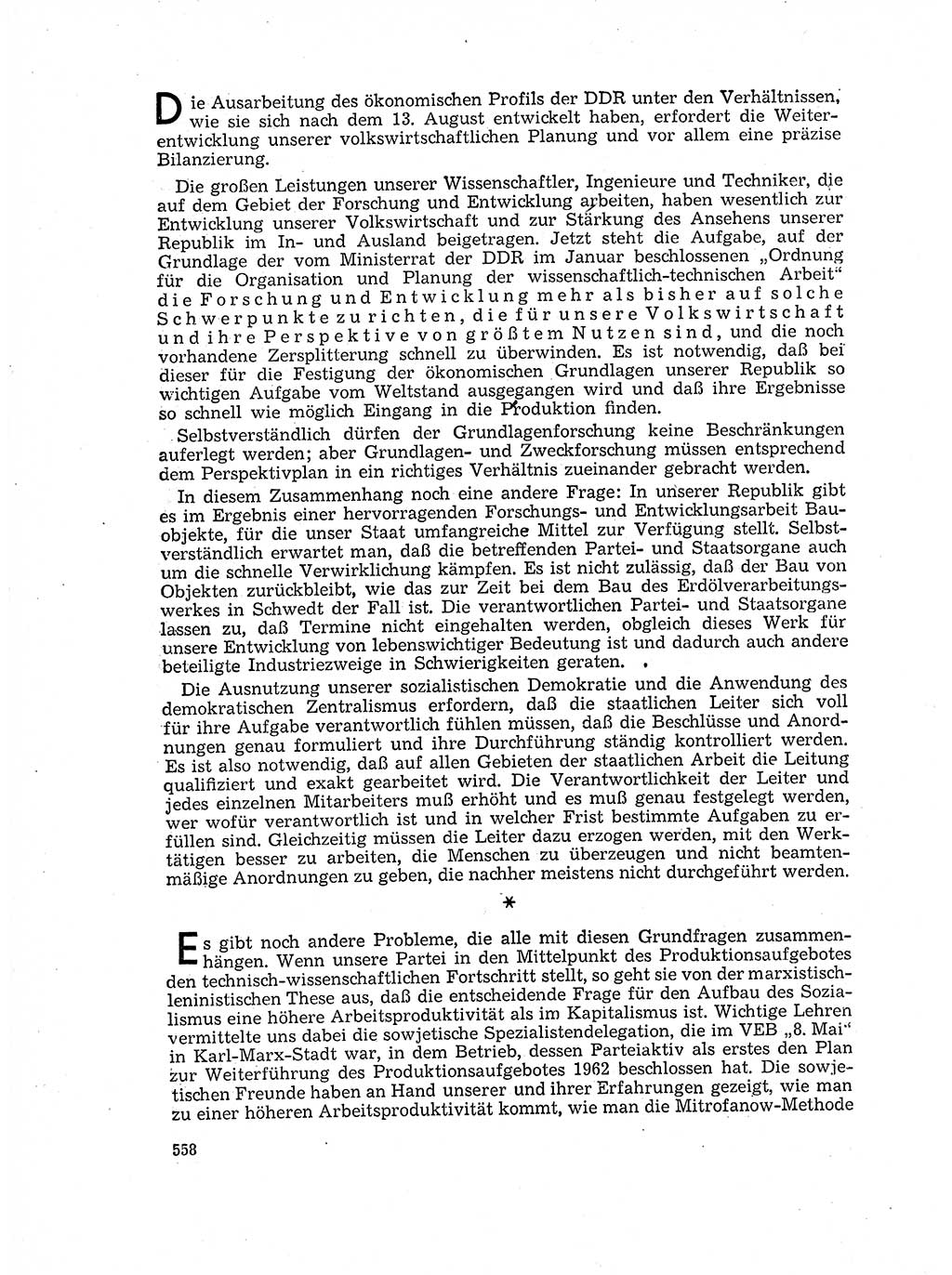 Neuer Weg (NW), Organ des Zentralkomitees (ZK) der SED (Sozialistische Einheitspartei Deutschlands) für Fragen des Parteilebens, 17. Jahrgang [Deutsche Demokratische Republik (DDR)] 1962, Seite 558 (NW ZK SED DDR 1962, S. 558)