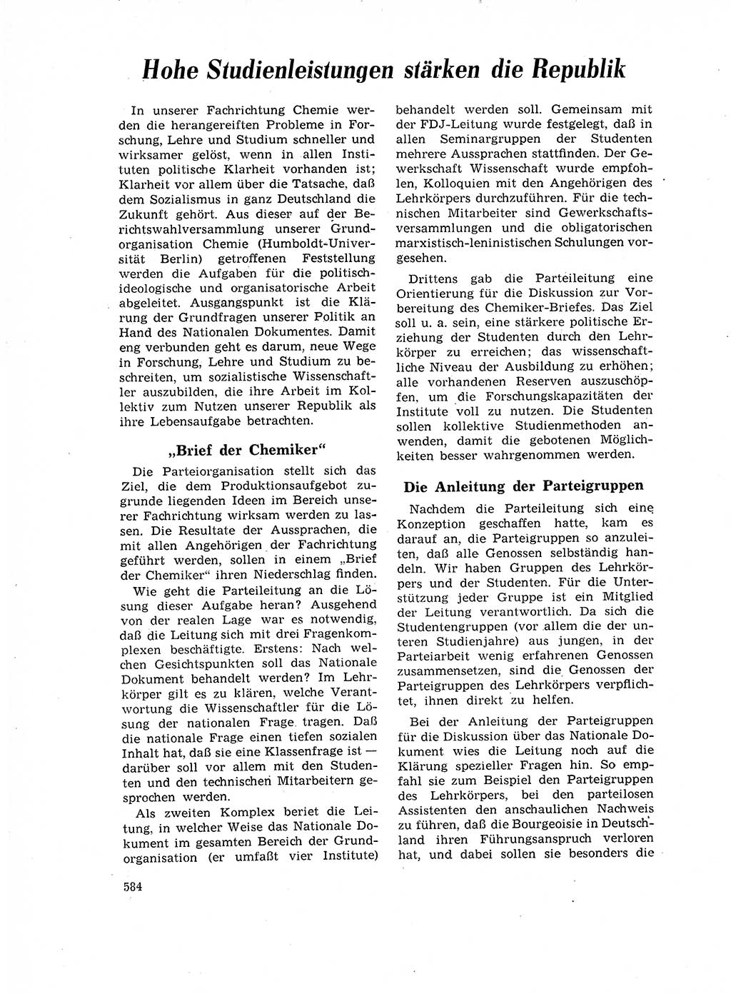 Neuer Weg (NW), Organ des Zentralkomitees (ZK) der SED (Sozialistische Einheitspartei Deutschlands) für Fragen des Parteilebens, 17. Jahrgang [Deutsche Demokratische Republik (DDR)] 1962, Seite 584 (NW ZK SED DDR 1962, S. 584)