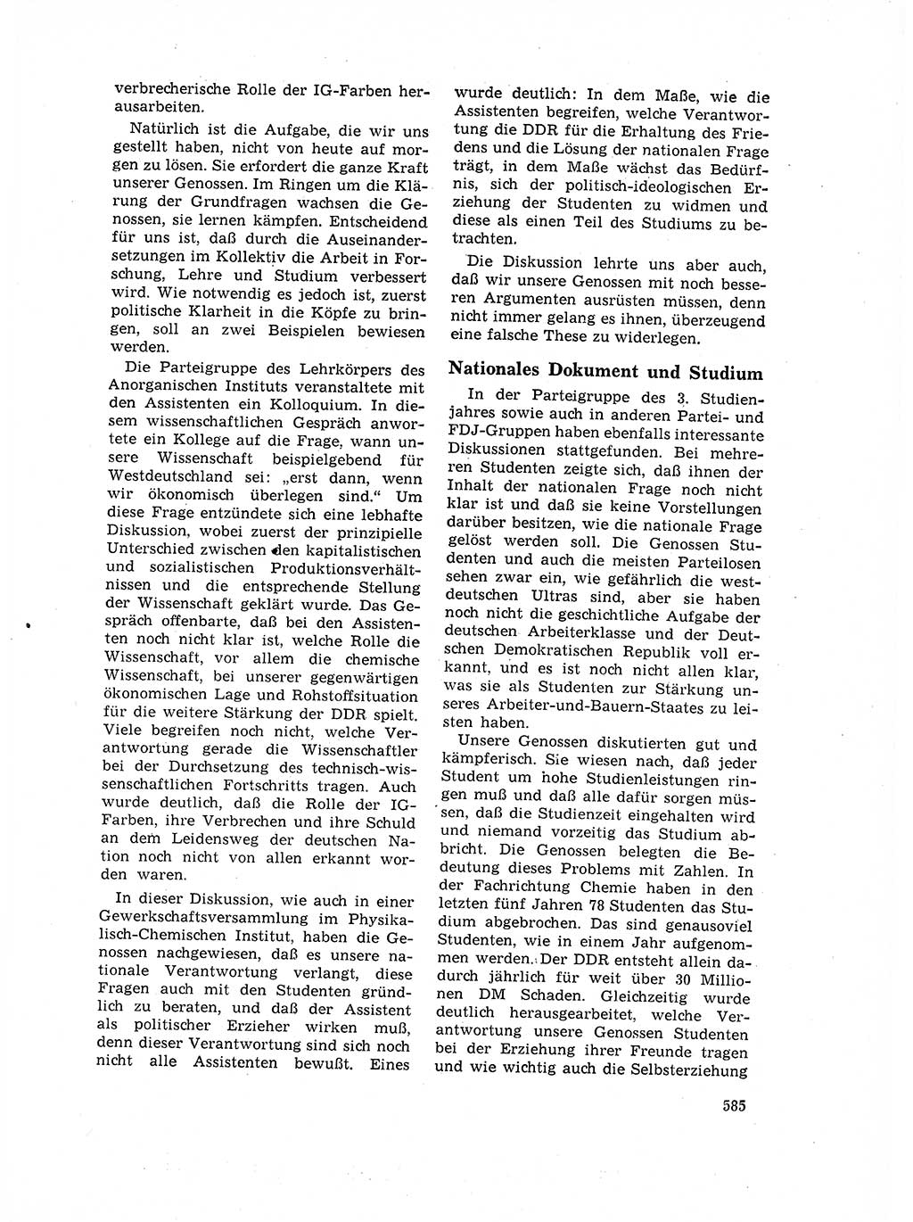 Neuer Weg (NW), Organ des Zentralkomitees (ZK) der SED (Sozialistische Einheitspartei Deutschlands) für Fragen des Parteilebens, 17. Jahrgang [Deutsche Demokratische Republik (DDR)] 1962, Seite 585 (NW ZK SED DDR 1962, S. 585)