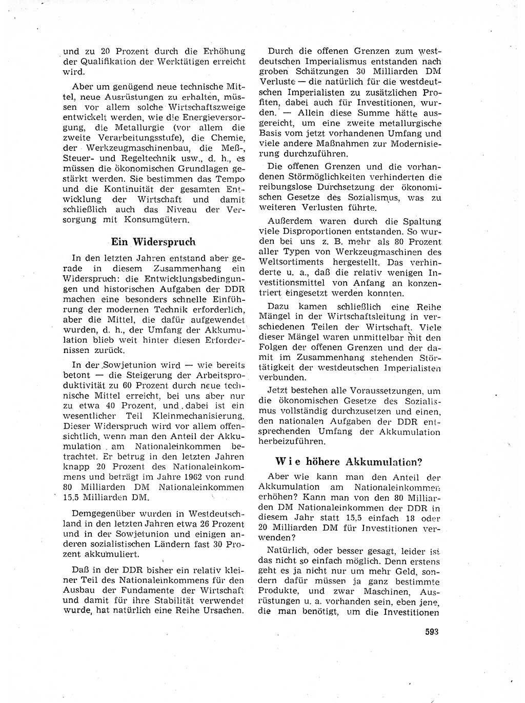 Neuer Weg (NW), Organ des Zentralkomitees (ZK) der SED (Sozialistische Einheitspartei Deutschlands) für Fragen des Parteilebens, 17. Jahrgang [Deutsche Demokratische Republik (DDR)] 1962, Seite 593 (NW ZK SED DDR 1962, S. 593)