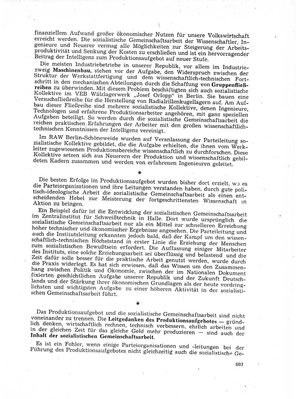 Neuer Weg (NW), Organ des Zentralkomitees (ZK) der SED (Sozialistische Einheitspartei Deutschlands) für Fragen des Parteilebens, 17. Jahrgang [Deutsche Demokratische Republik (DDR)] 1962, Seite 603 (NW ZK SED DDR 1962, S. 603)