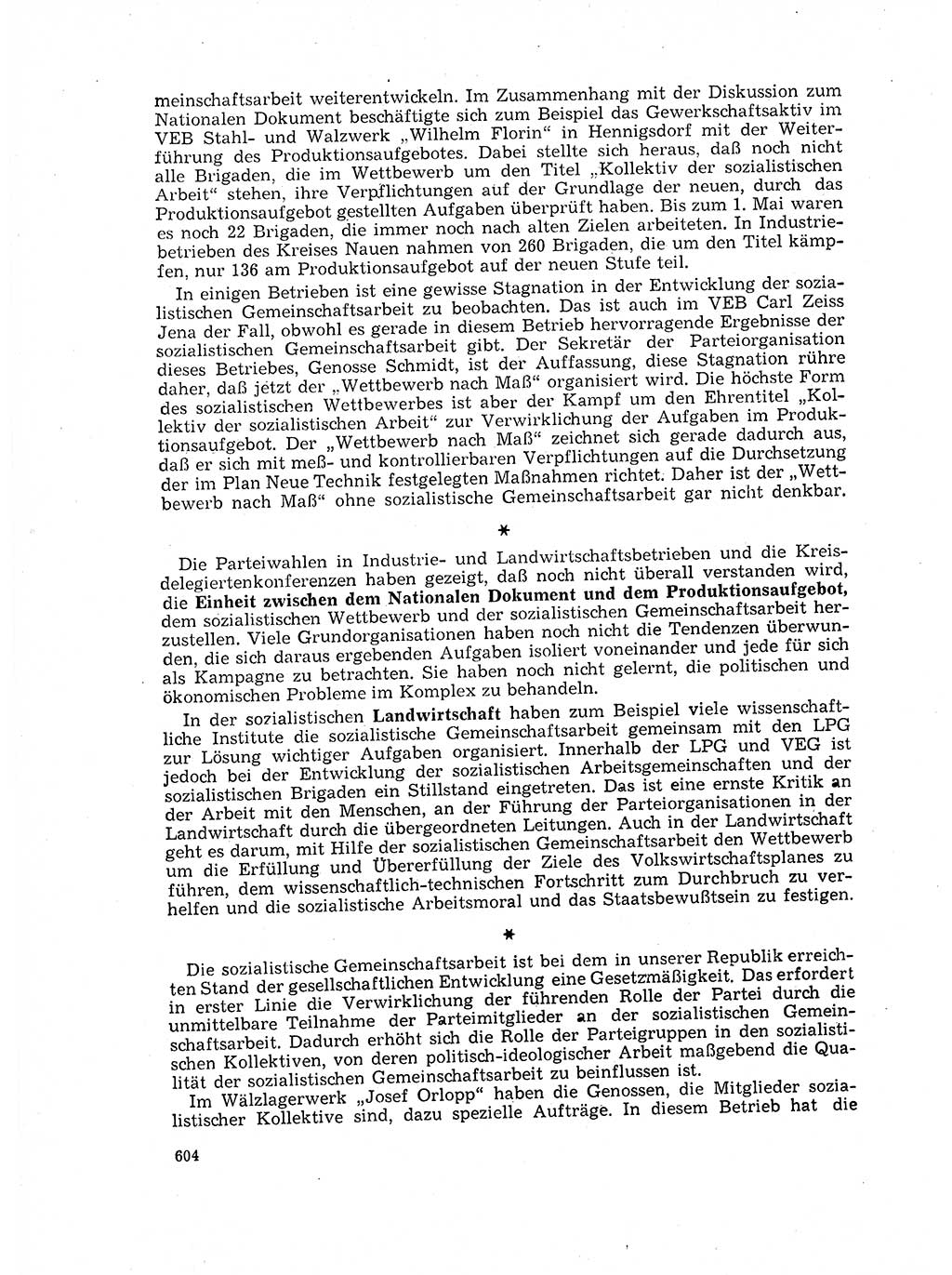 Neuer Weg (NW), Organ des Zentralkomitees (ZK) der SED (Sozialistische Einheitspartei Deutschlands) für Fragen des Parteilebens, 17. Jahrgang [Deutsche Demokratische Republik (DDR)] 1962, Seite 604 (NW ZK SED DDR 1962, S. 604)