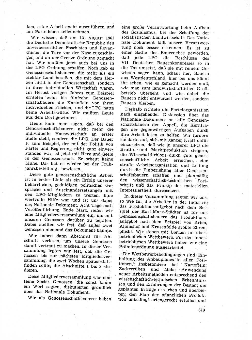 Neuer Weg (NW), Organ des Zentralkomitees (ZK) der SED (Sozialistische Einheitspartei Deutschlands) für Fragen des Parteilebens, 17. Jahrgang [Deutsche Demokratische Republik (DDR)] 1962, Seite 613 (NW ZK SED DDR 1962, S. 613)
