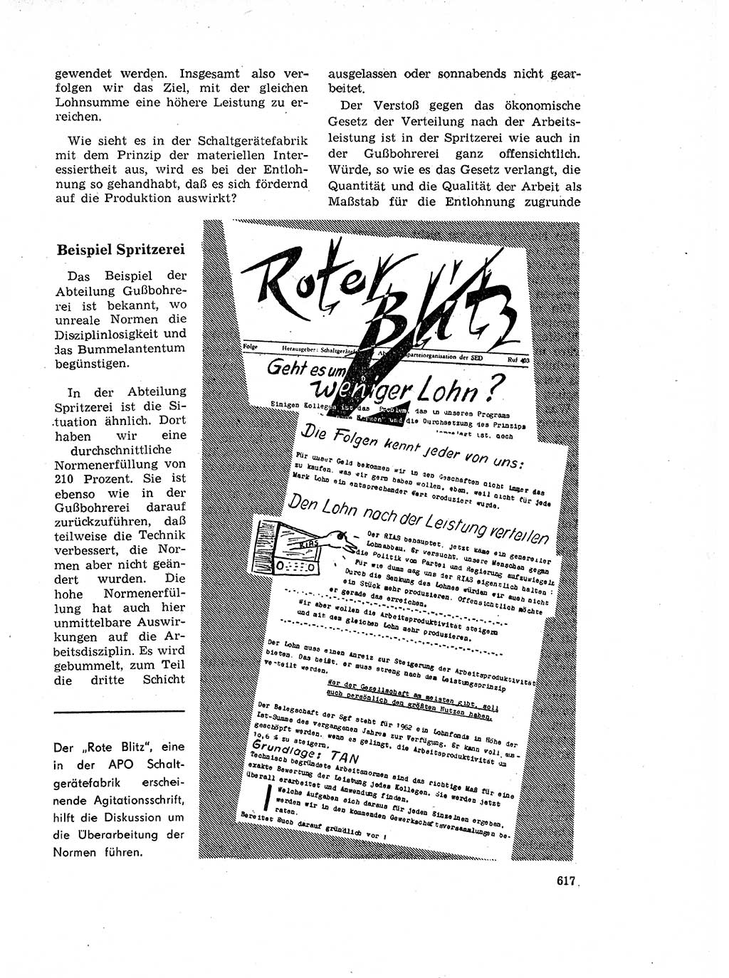 Neuer Weg (NW), Organ des Zentralkomitees (ZK) der SED (Sozialistische Einheitspartei Deutschlands) für Fragen des Parteilebens, 17. Jahrgang [Deutsche Demokratische Republik (DDR)] 1962, Seite 617 (NW ZK SED DDR 1962, S. 617)