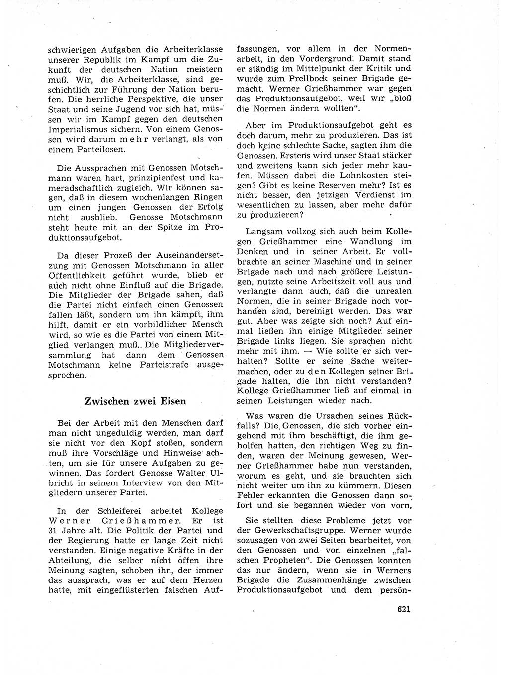 Neuer Weg (NW), Organ des Zentralkomitees (ZK) der SED (Sozialistische Einheitspartei Deutschlands) für Fragen des Parteilebens, 17. Jahrgang [Deutsche Demokratische Republik (DDR)] 1962, Seite 621 (NW ZK SED DDR 1962, S. 621)