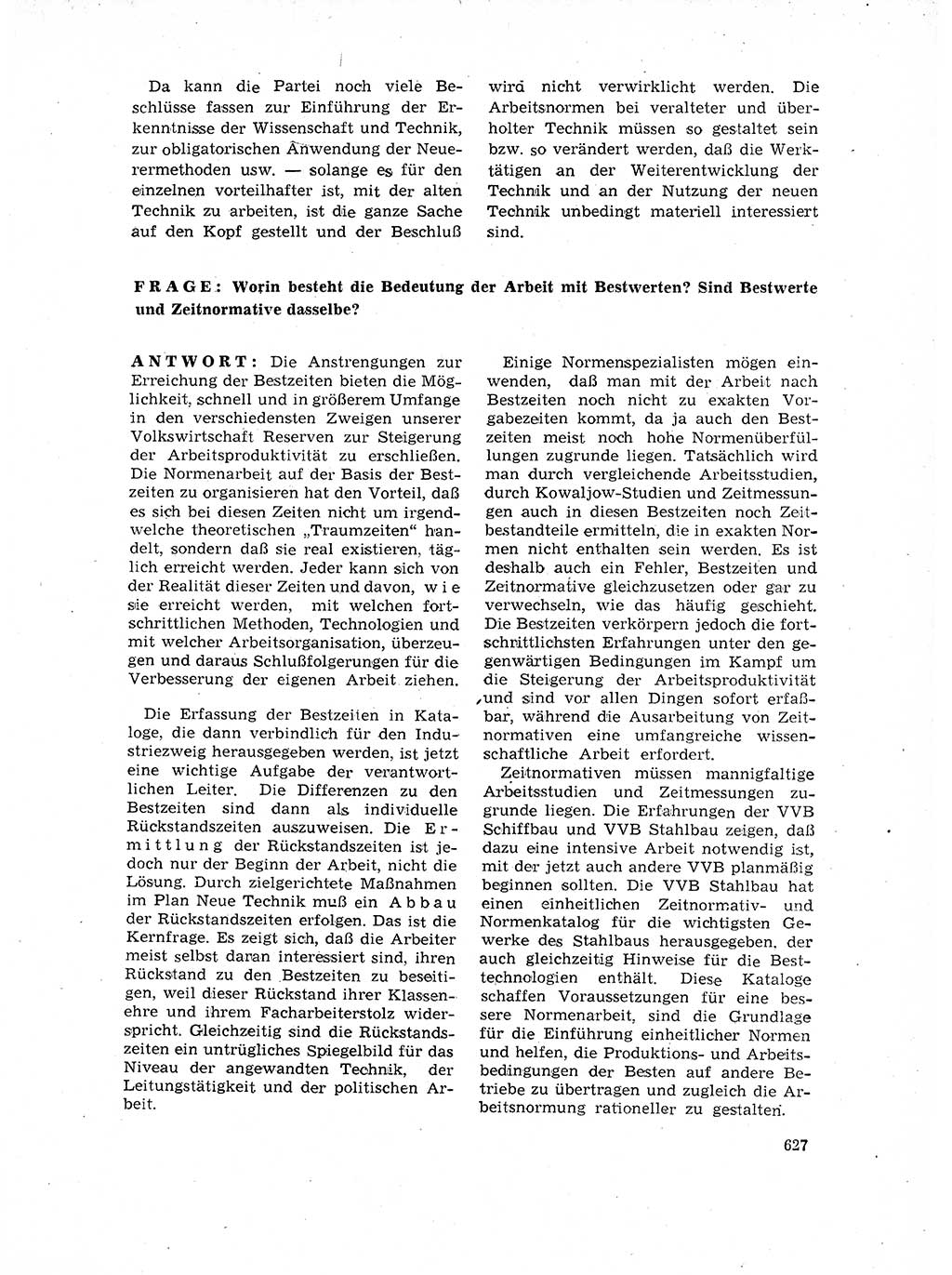 Neuer Weg (NW), Organ des Zentralkomitees (ZK) der SED (Sozialistische Einheitspartei Deutschlands) für Fragen des Parteilebens, 17. Jahrgang [Deutsche Demokratische Republik (DDR)] 1962, Seite 627 (NW ZK SED DDR 1962, S. 627)