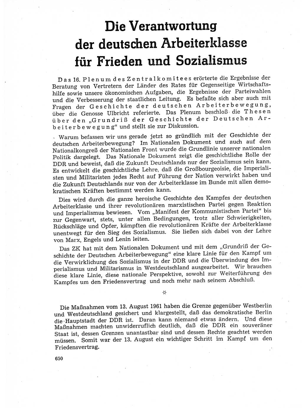 Neuer Weg (NW), Organ des Zentralkomitees (ZK) der SED (Sozialistische Einheitspartei Deutschlands) für Fragen des Parteilebens, 17. Jahrgang [Deutsche Demokratische Republik (DDR)] 1962, Seite 650 (NW ZK SED DDR 1962, S. 650)