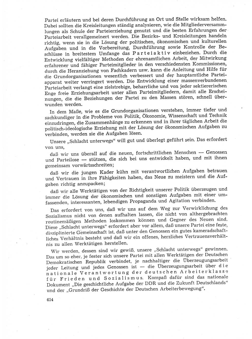 Neuer Weg (NW), Organ des Zentralkomitees (ZK) der SED (Sozialistische Einheitspartei Deutschlands) für Fragen des Parteilebens, 17. Jahrgang [Deutsche Demokratische Republik (DDR)] 1962, Seite 654 (NW ZK SED DDR 1962, S. 654)