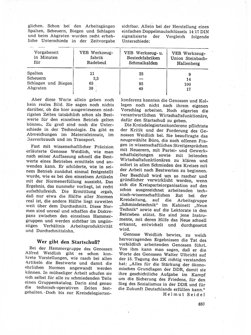 Neuer Weg (NW), Organ des Zentralkomitees (ZK) der SED (Sozialistische Einheitspartei Deutschlands) für Fragen des Parteilebens, 17. Jahrgang [Deutsche Demokratische Republik (DDR)] 1962, Seite 657 (NW ZK SED DDR 1962, S. 657)