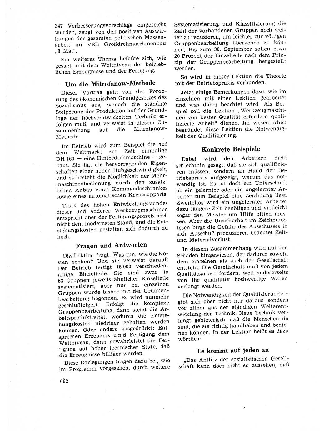 Neuer Weg (NW), Organ des Zentralkomitees (ZK) der SED (Sozialistische Einheitspartei Deutschlands) für Fragen des Parteilebens, 17. Jahrgang [Deutsche Demokratische Republik (DDR)] 1962, Seite 662 (NW ZK SED DDR 1962, S. 662)