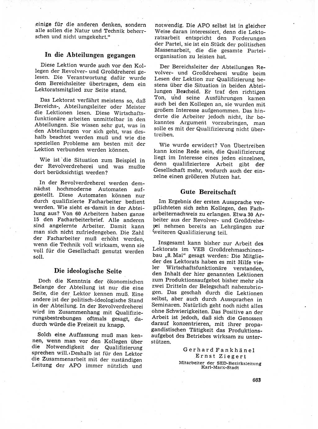 Neuer Weg (NW), Organ des Zentralkomitees (ZK) der SED (Sozialistische Einheitspartei Deutschlands) für Fragen des Parteilebens, 17. Jahrgang [Deutsche Demokratische Republik (DDR)] 1962, Seite 663 (NW ZK SED DDR 1962, S. 663)
