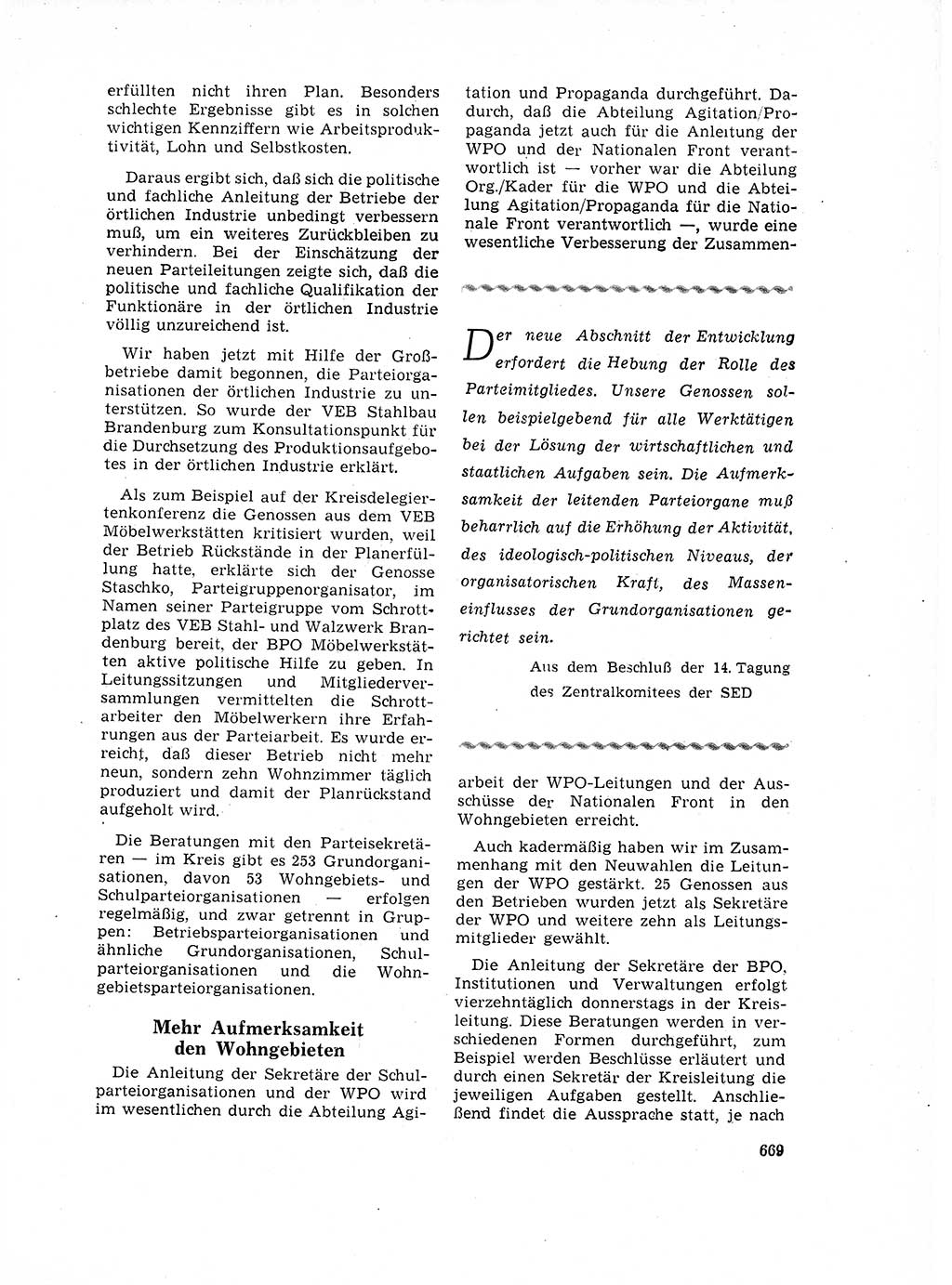 Neuer Weg (NW), Organ des Zentralkomitees (ZK) der SED (Sozialistische Einheitspartei Deutschlands) für Fragen des Parteilebens, 17. Jahrgang [Deutsche Demokratische Republik (DDR)] 1962, Seite 669 (NW ZK SED DDR 1962, S. 669)