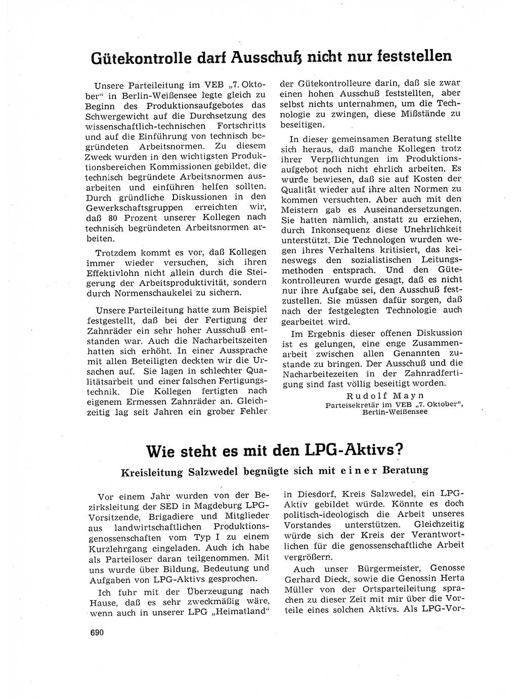 Neuer Weg (NW), Organ des Zentralkomitees (ZK) der SED (Sozialistische Einheitspartei Deutschlands) für Fragen des Parteilebens, 17. Jahrgang [Deutsche Demokratische Republik (DDR)] 1962, Seite 690 (NW ZK SED DDR 1962, S. 690)