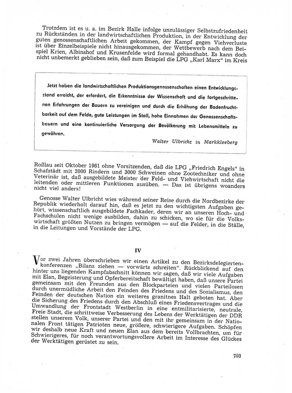 Neuer Weg (NW), Organ des Zentralkomitees (ZK) der SED (Sozialistische Einheitspartei Deutschlands) für Fragen des Parteilebens, 17. Jahrgang [Deutsche Demokratische Republik (DDR)] 1962, Seite 703 (NW ZK SED DDR 1962, S. 703)