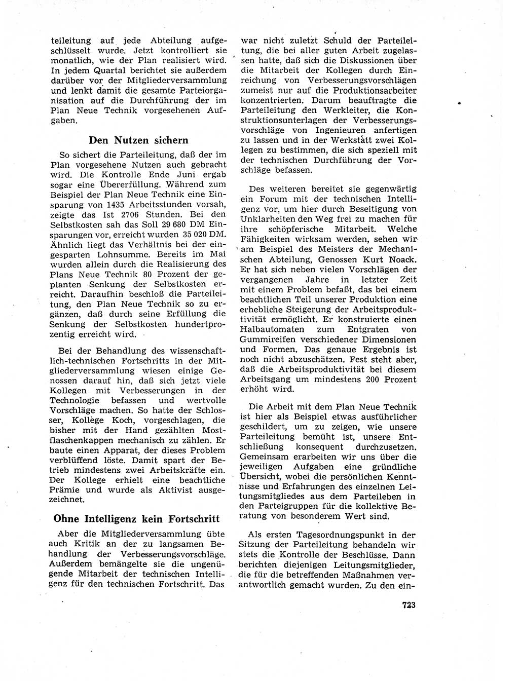 Neuer Weg (NW), Organ des Zentralkomitees (ZK) der SED (Sozialistische Einheitspartei Deutschlands) für Fragen des Parteilebens, 17. Jahrgang [Deutsche Demokratische Republik (DDR)] 1962, Seite 723 (NW ZK SED DDR 1962, S. 723)