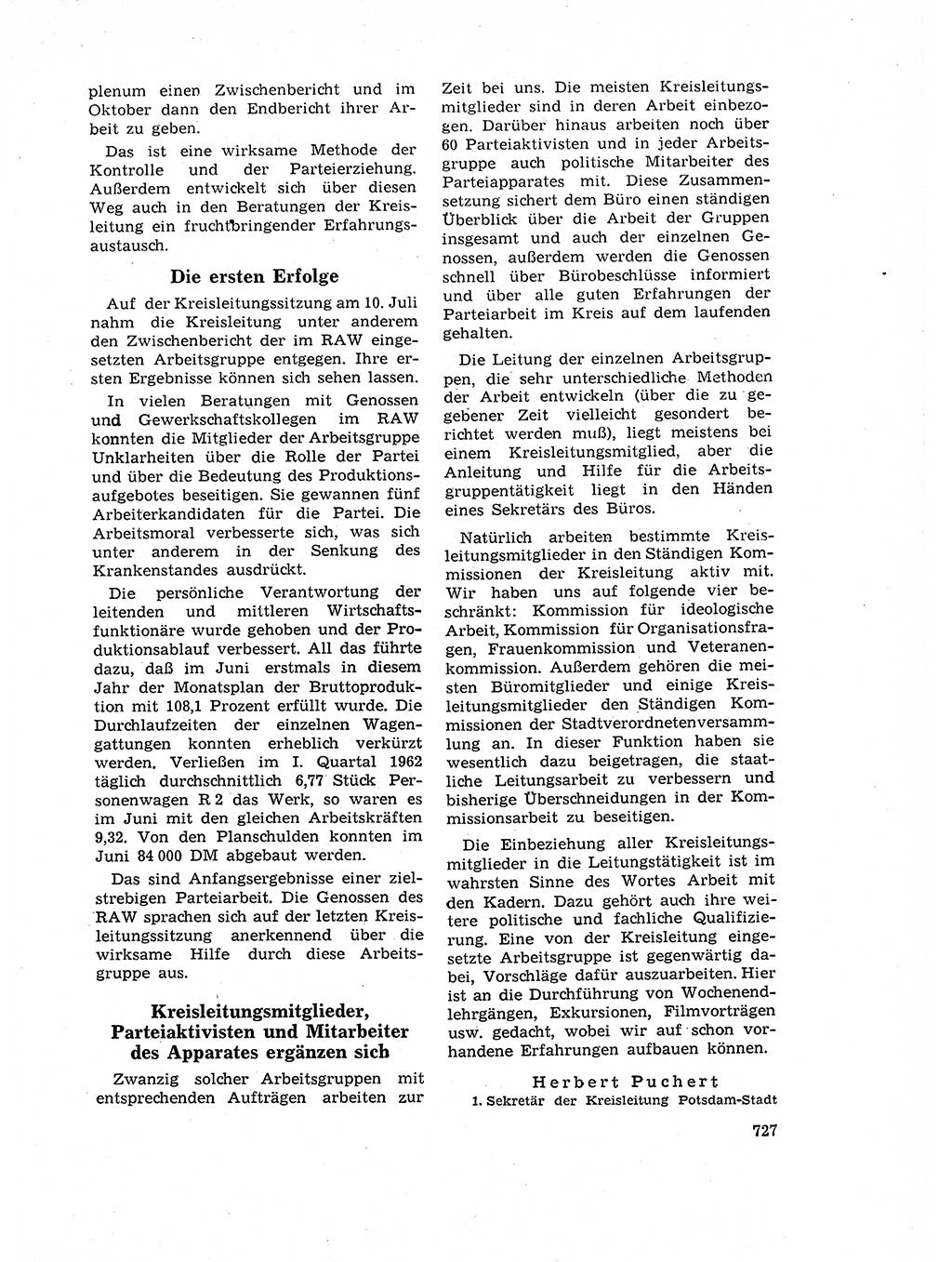 Neuer Weg (NW), Organ des Zentralkomitees (ZK) der SED (Sozialistische Einheitspartei Deutschlands) für Fragen des Parteilebens, 17. Jahrgang [Deutsche Demokratische Republik (DDR)] 1962, Seite 727 (NW ZK SED DDR 1962, S. 727)