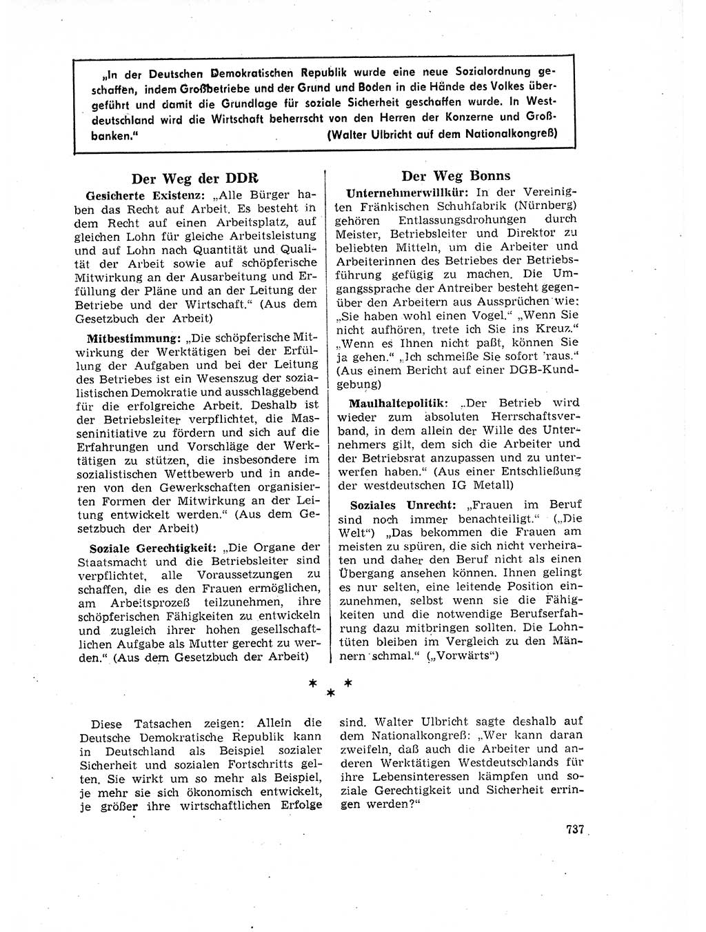 Neuer Weg (NW), Organ des Zentralkomitees (ZK) der SED (Sozialistische Einheitspartei Deutschlands) für Fragen des Parteilebens, 17. Jahrgang [Deutsche Demokratische Republik (DDR)] 1962, Seite 737 (NW ZK SED DDR 1962, S. 737)