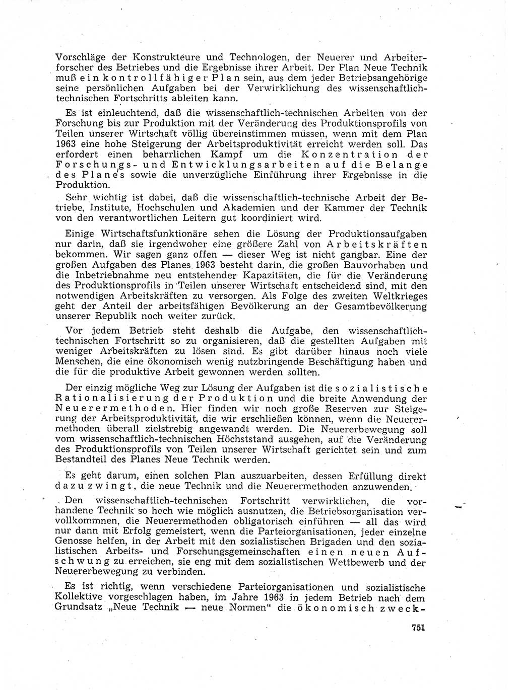 Neuer Weg (NW), Organ des Zentralkomitees (ZK) der SED (Sozialistische Einheitspartei Deutschlands) für Fragen des Parteilebens, 17. Jahrgang [Deutsche Demokratische Republik (DDR)] 1962, Seite 751 (NW ZK SED DDR 1962, S. 751)