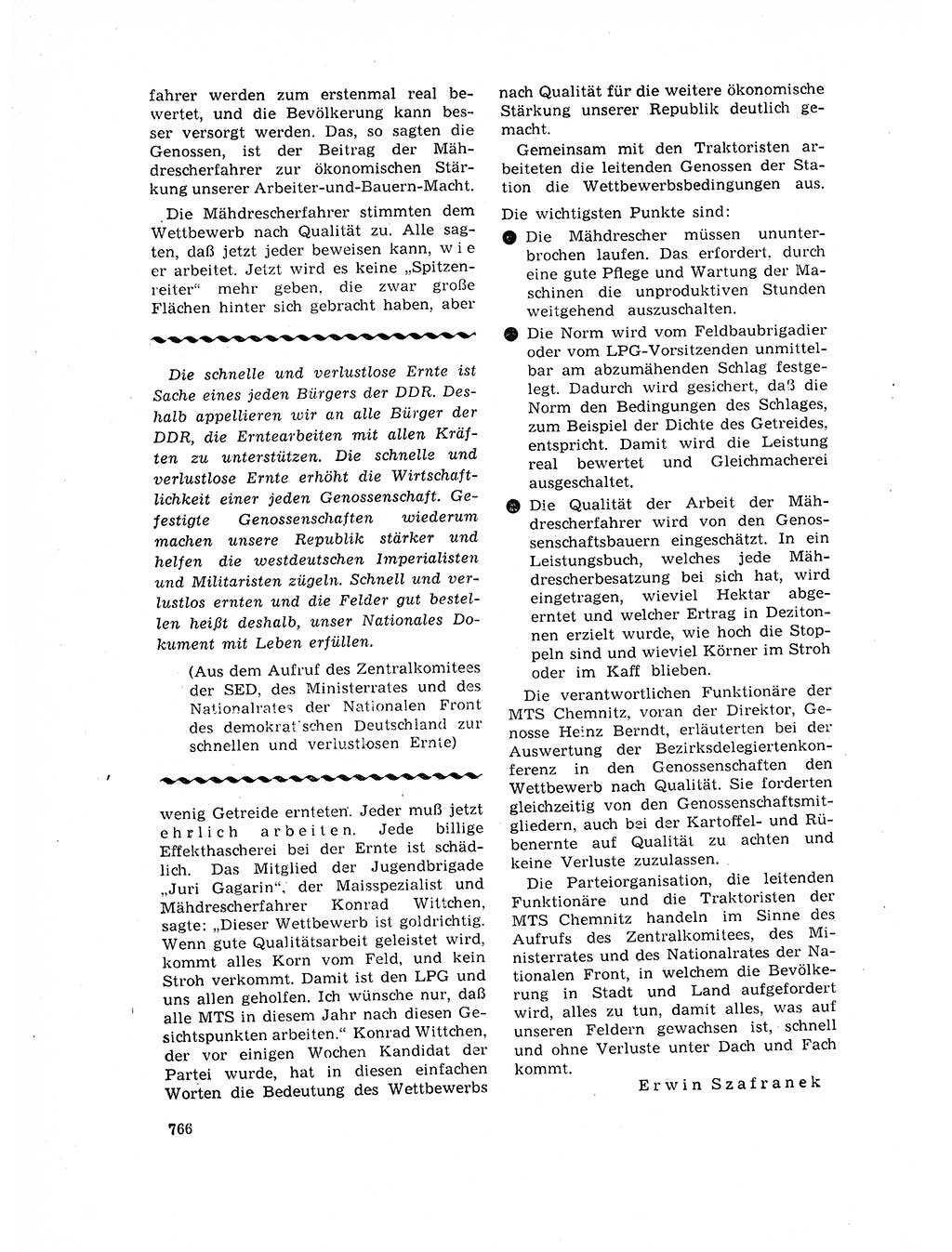 Neuer Weg (NW), Organ des Zentralkomitees (ZK) der SED (Sozialistische Einheitspartei Deutschlands) für Fragen des Parteilebens, 17. Jahrgang [Deutsche Demokratische Republik (DDR)] 1962, Seite 766 (NW ZK SED DDR 1962, S. 766)