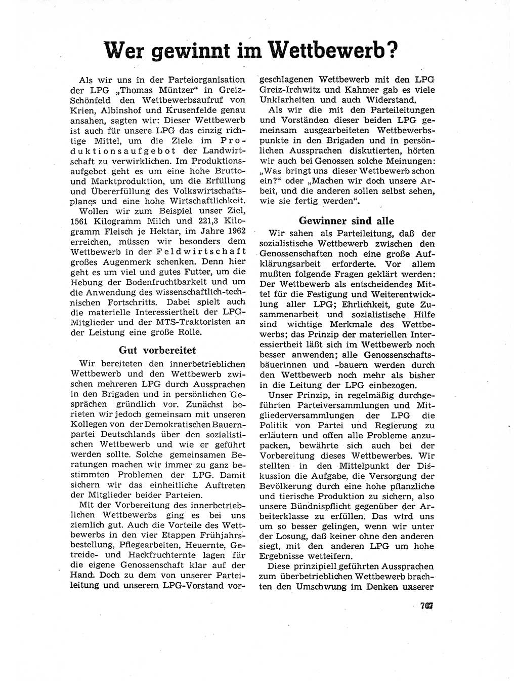 Neuer Weg (NW), Organ des Zentralkomitees (ZK) der SED (Sozialistische Einheitspartei Deutschlands) für Fragen des Parteilebens, 17. Jahrgang [Deutsche Demokratische Republik (DDR)] 1962, Seite 767 (NW ZK SED DDR 1962, S. 767)