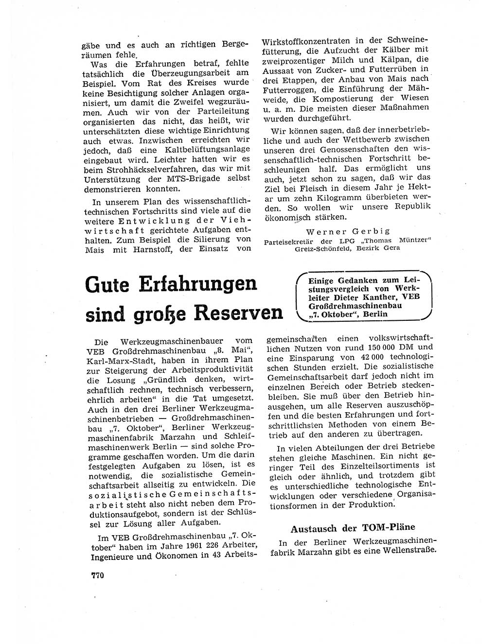 Neuer Weg (NW), Organ des Zentralkomitees (ZK) der SED (Sozialistische Einheitspartei Deutschlands) für Fragen des Parteilebens, 17. Jahrgang [Deutsche Demokratische Republik (DDR)] 1962, Seite 770 (NW ZK SED DDR 1962, S. 770)