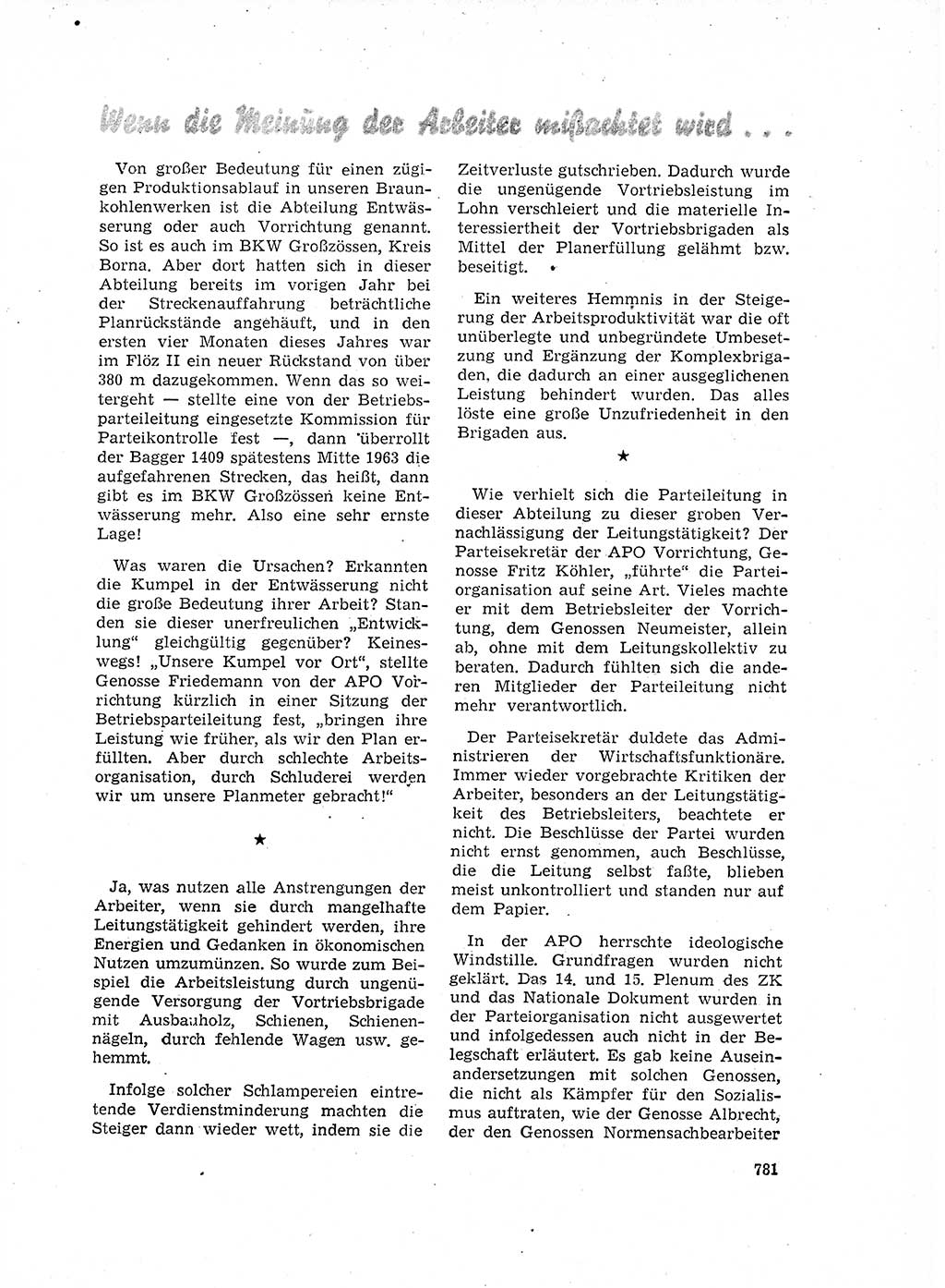 Neuer Weg (NW), Organ des Zentralkomitees (ZK) der SED (Sozialistische Einheitspartei Deutschlands) für Fragen des Parteilebens, 17. Jahrgang [Deutsche Demokratische Republik (DDR)] 1962, Seite 781 (NW ZK SED DDR 1962, S. 781)