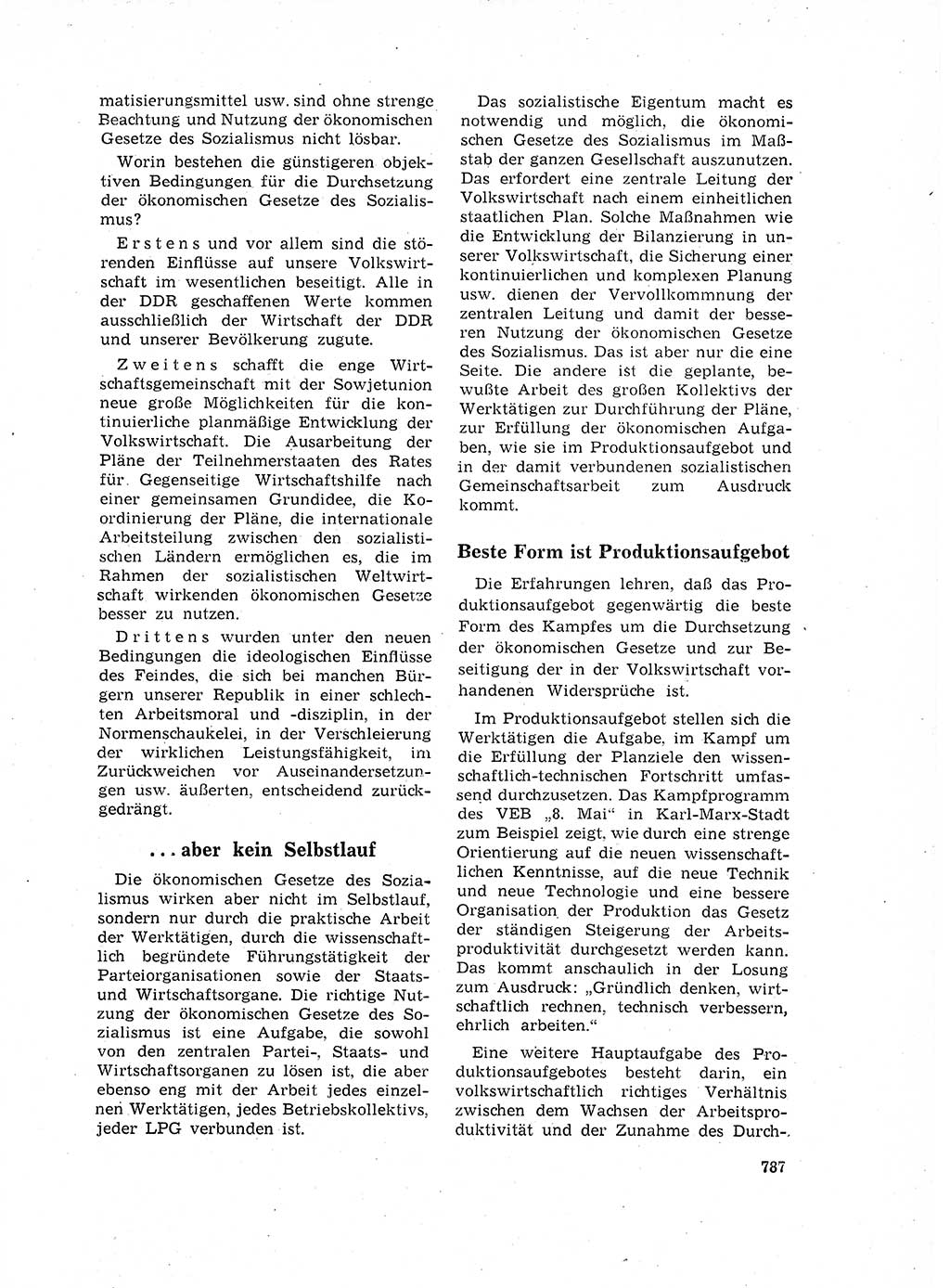 Neuer Weg (NW), Organ des Zentralkomitees (ZK) der SED (Sozialistische Einheitspartei Deutschlands) für Fragen des Parteilebens, 17. Jahrgang [Deutsche Demokratische Republik (DDR)] 1962, Seite 787 (NW ZK SED DDR 1962, S. 787)