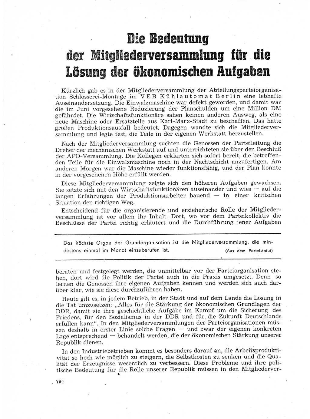 Neuer Weg (NW), Organ des Zentralkomitees (ZK) der SED (Sozialistische Einheitspartei Deutschlands) für Fragen des Parteilebens, 17. Jahrgang [Deutsche Demokratische Republik (DDR)] 1962, Seite 794 (NW ZK SED DDR 1962, S. 794)